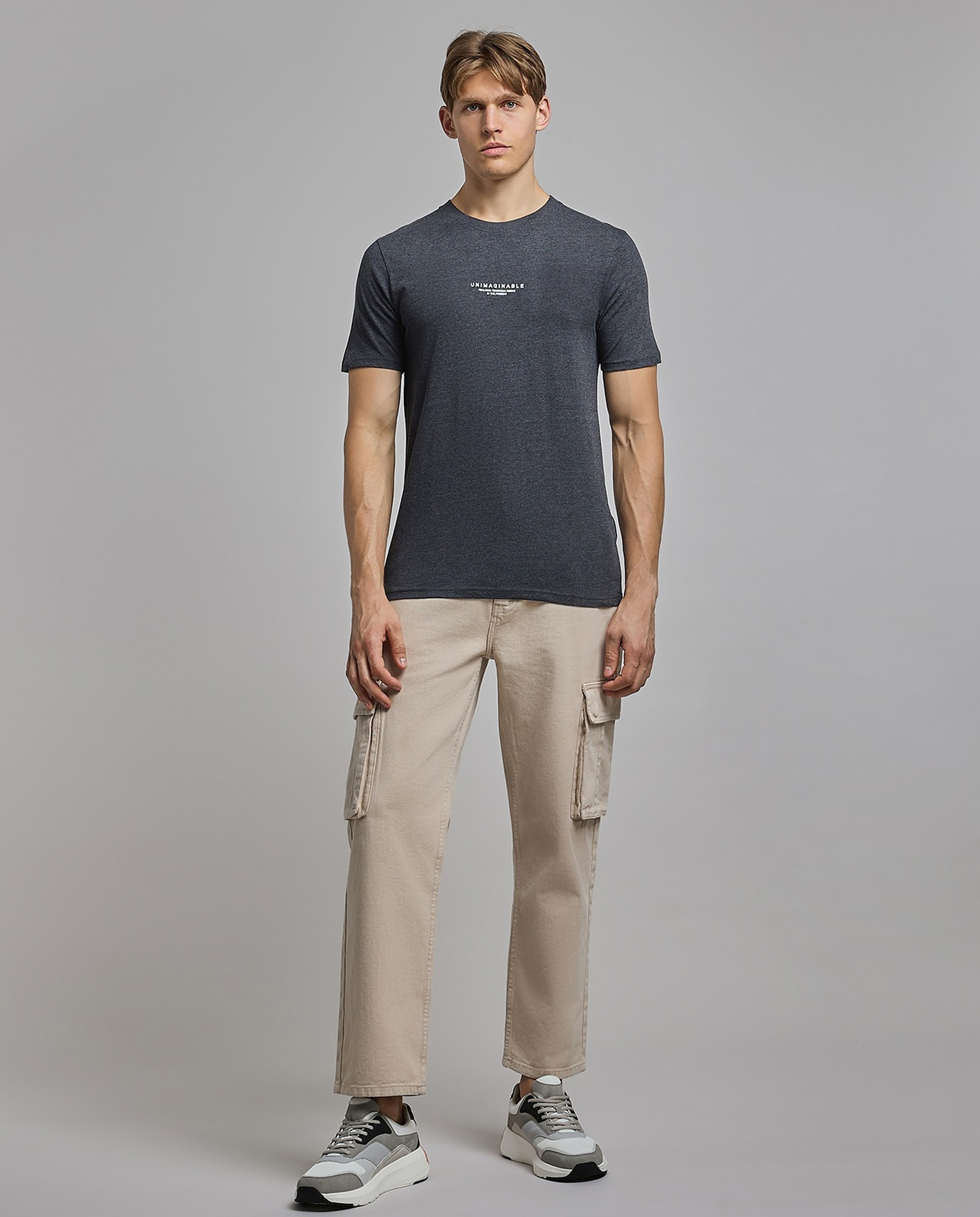 Printed T-Shirt with Crew Neck and Short Sleeves