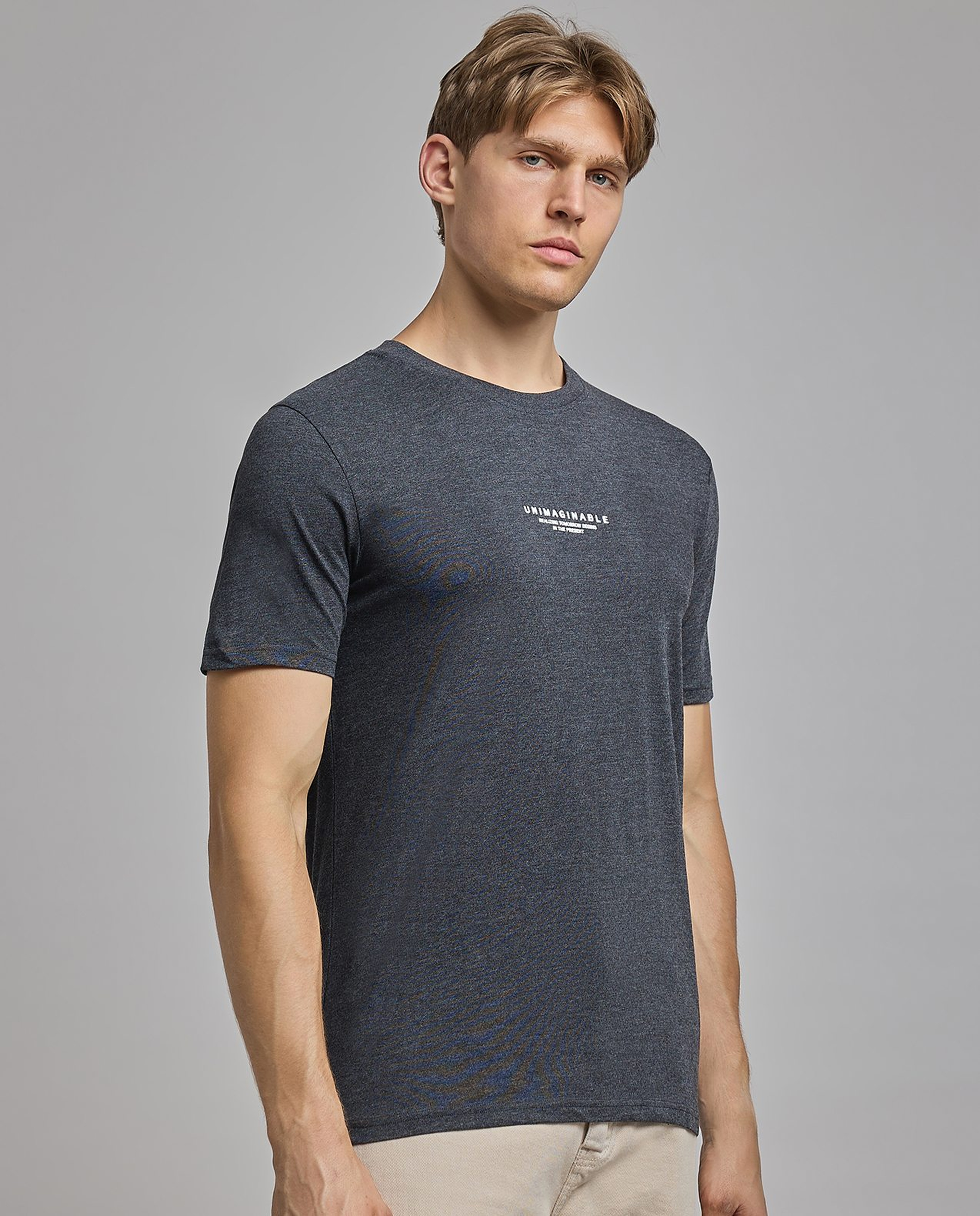 Printed T-Shirt with Crew Neck and Short Sleeves