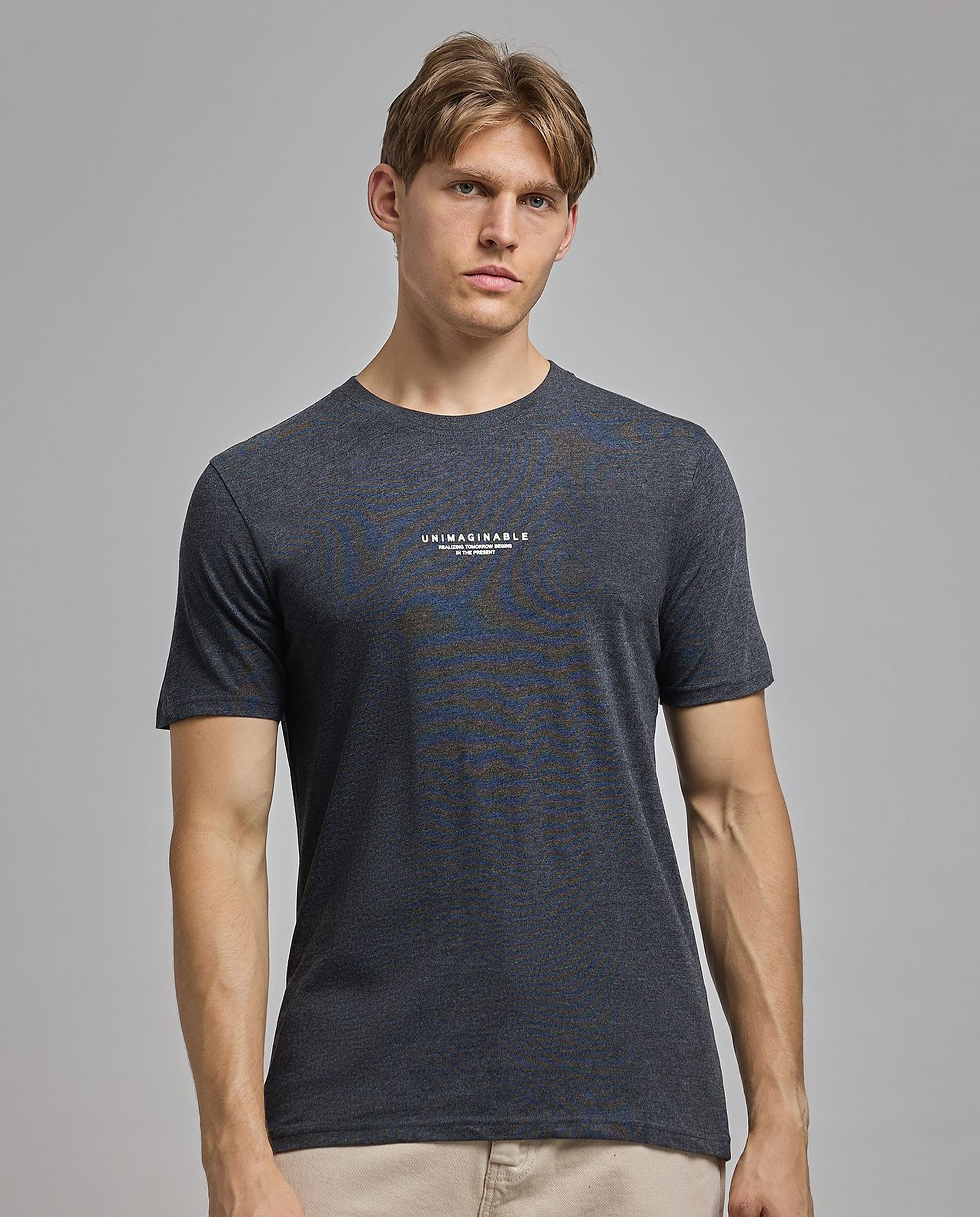 Printed T-Shirt with Crew Neck and Short Sleeves