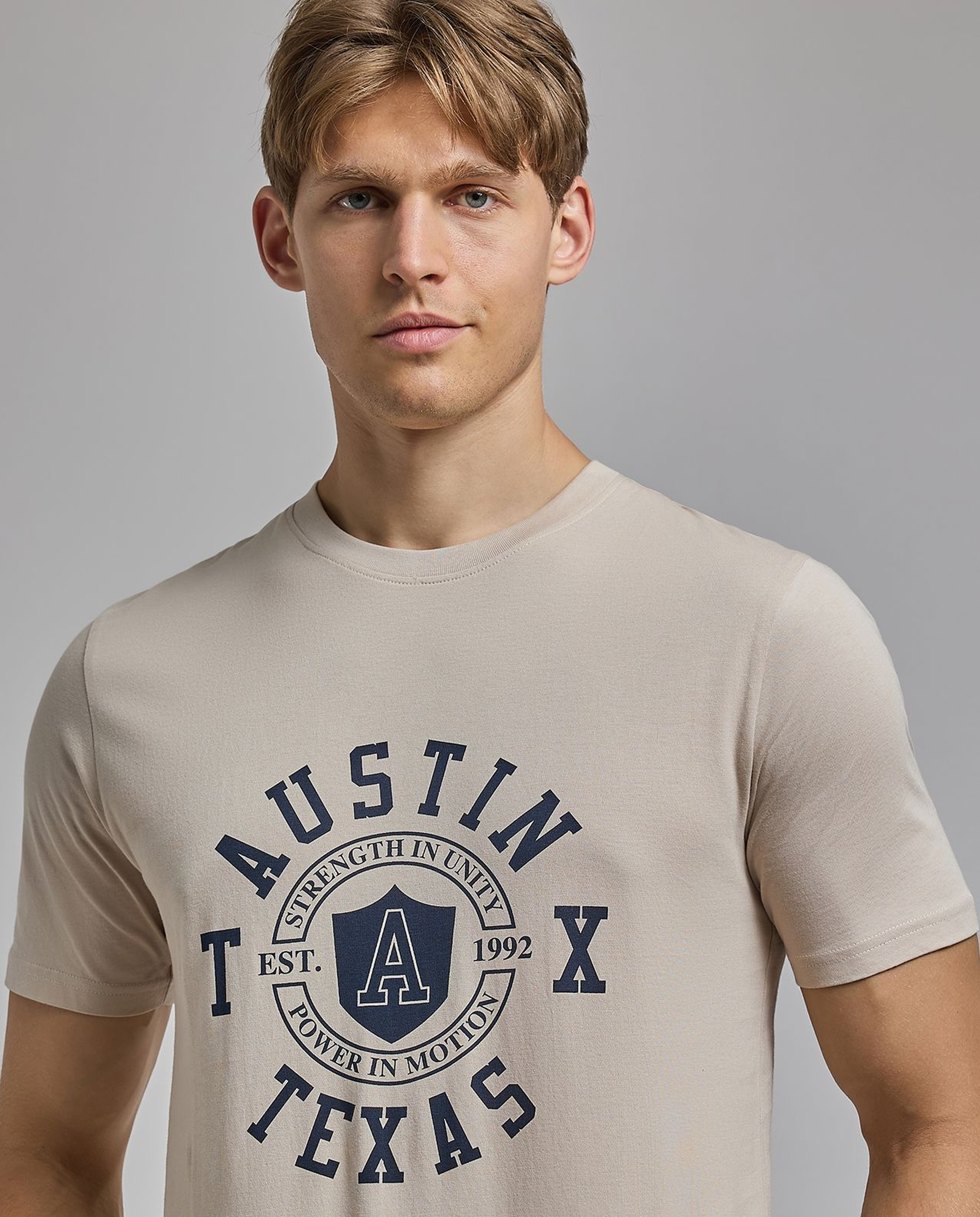 Printed T-Shirt with Crew Neck and Short Sleeves