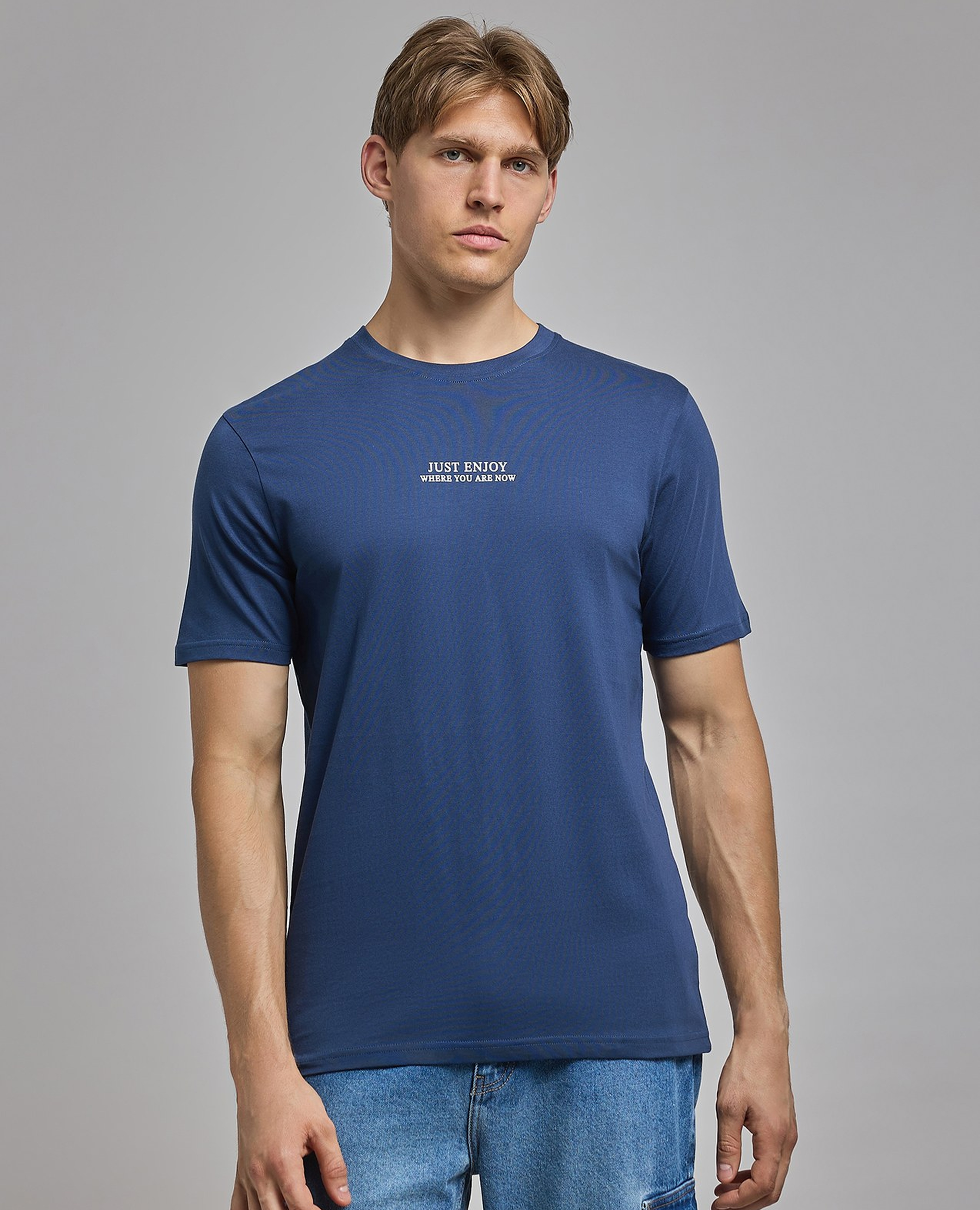 Printed T-Shirt with Crew Neck and Short Sleeves