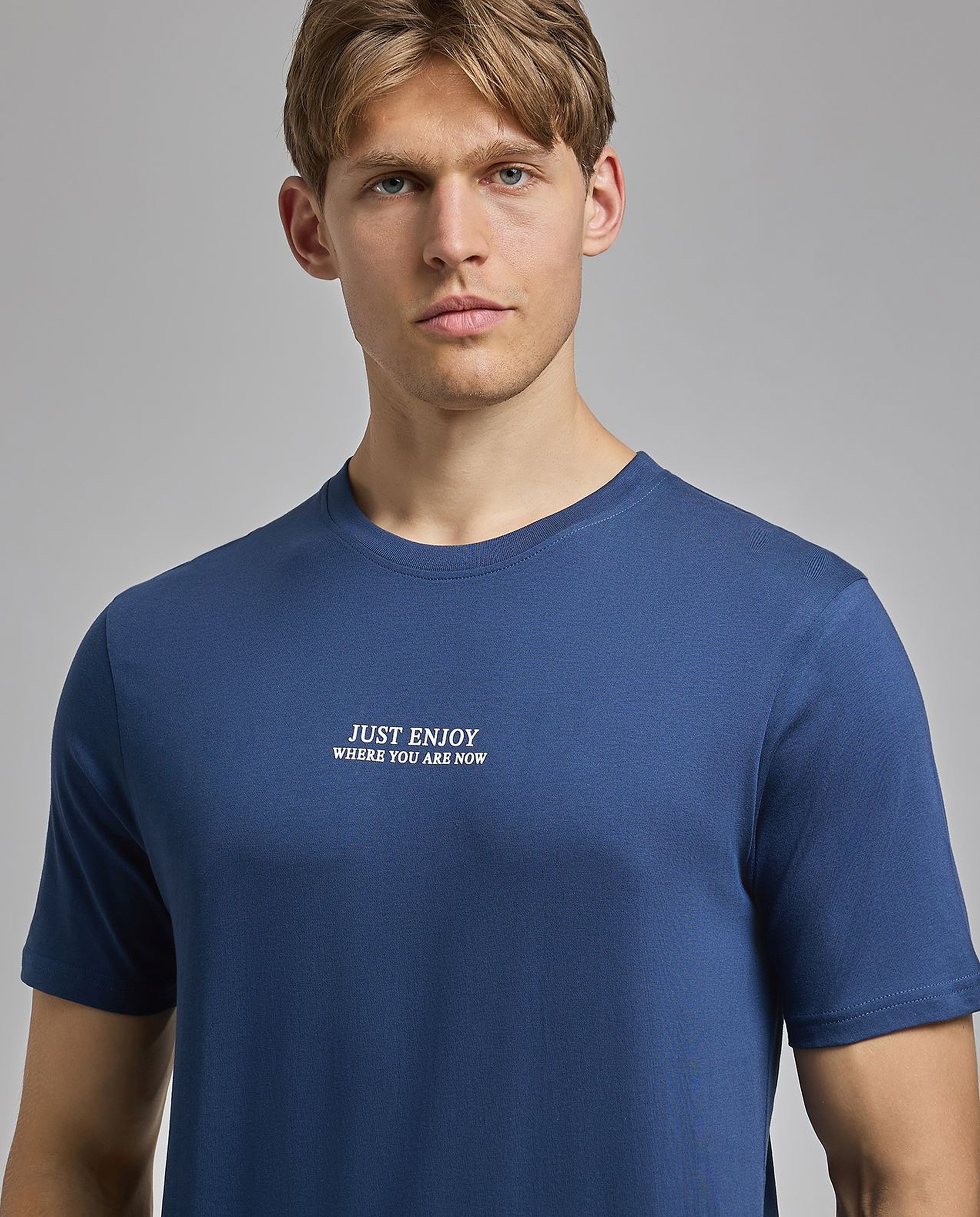 Printed T-Shirt with Crew Neck and Short Sleeves