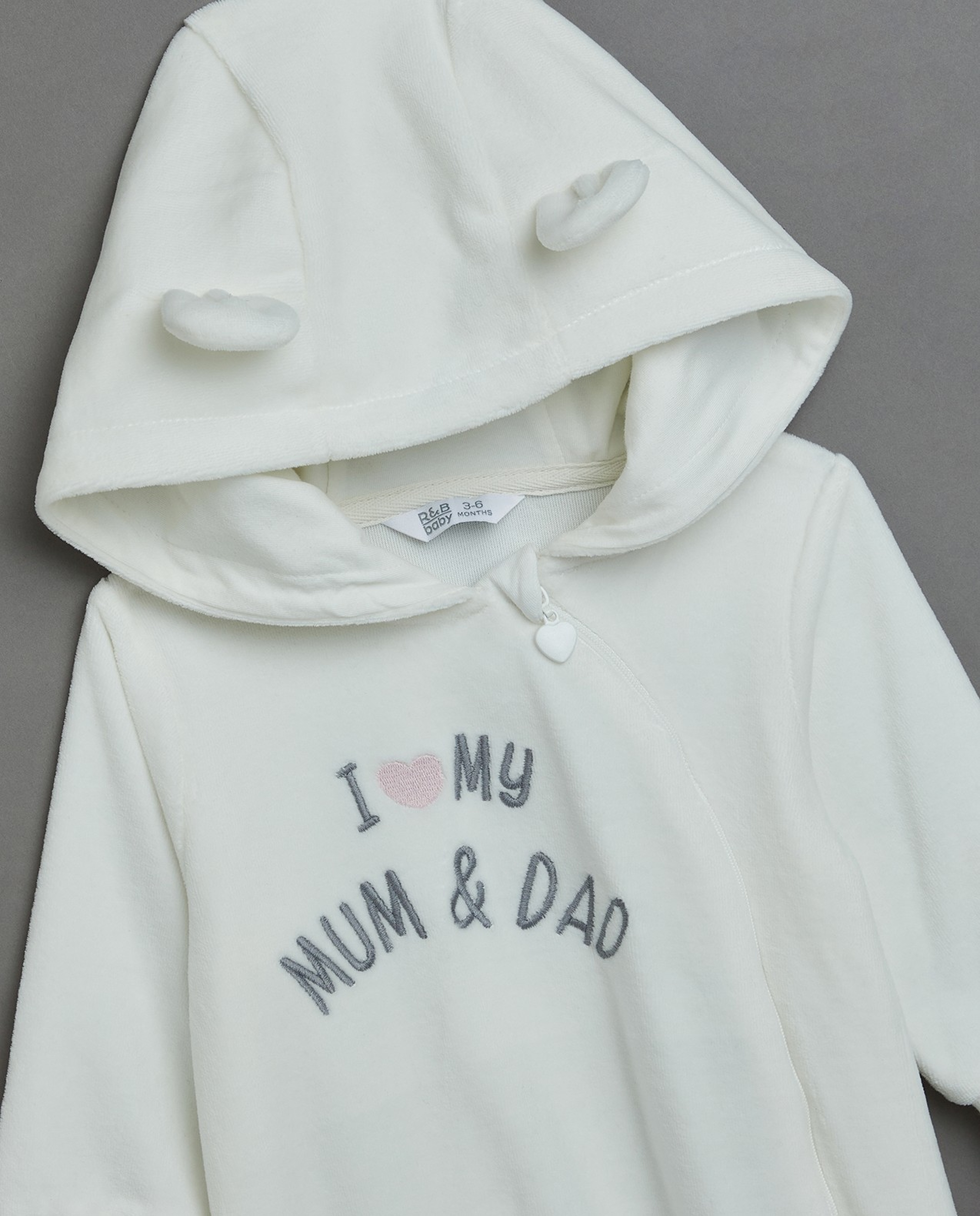 Embroidered Hooded Sleepsuit