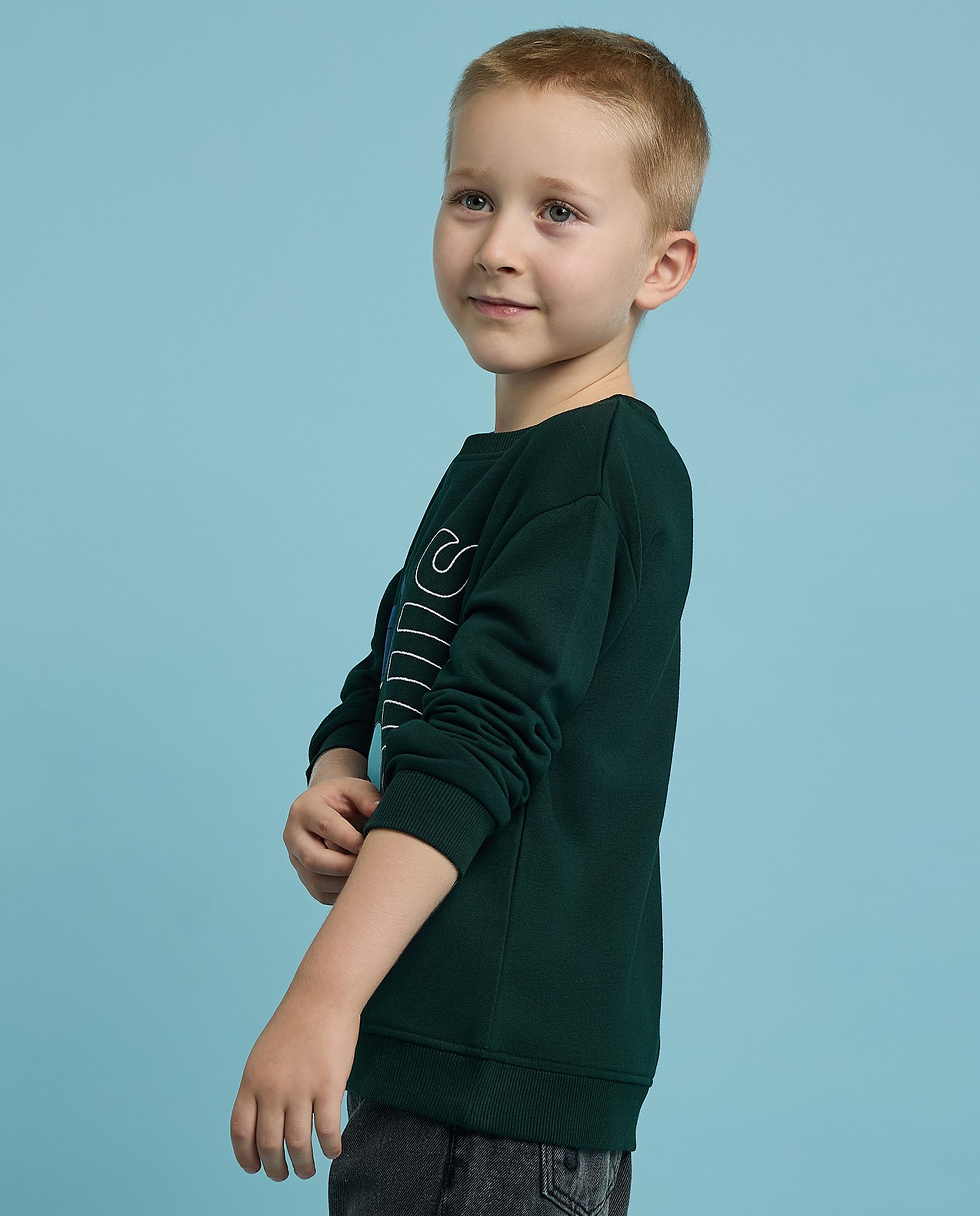 Stitch Print Sweatshirt with Long Sleeves