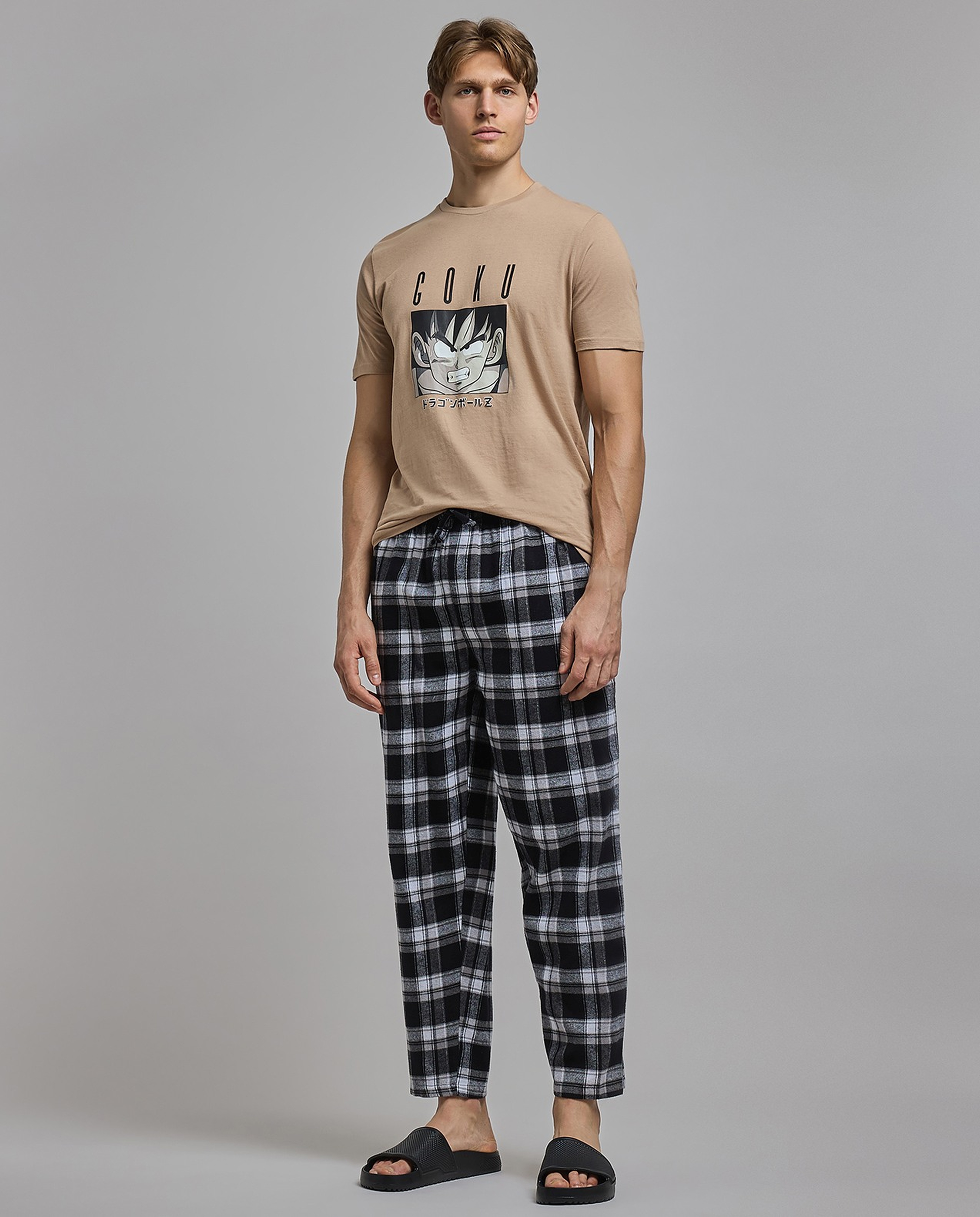 Plaid Lounge Pants with Drawstring Waist