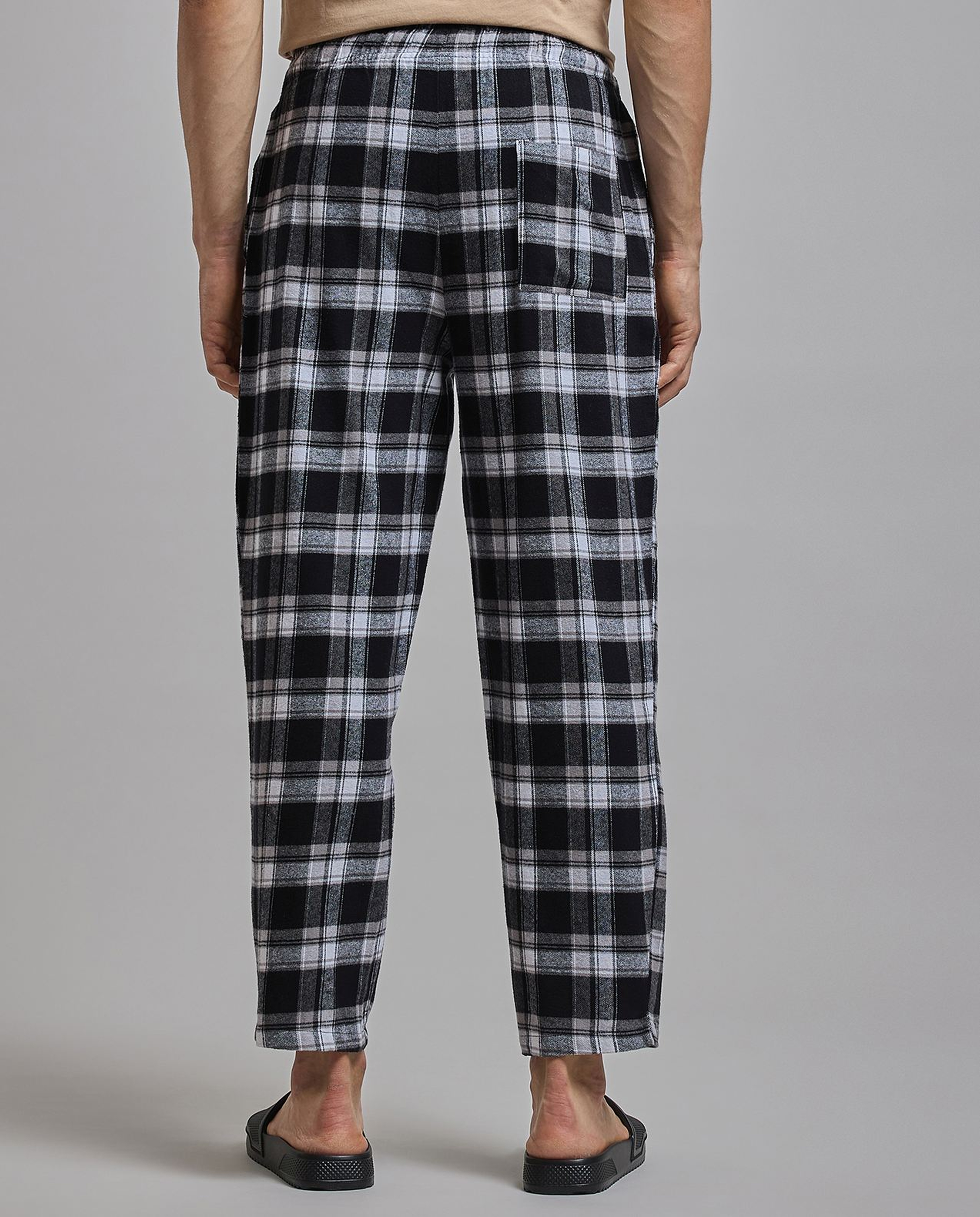 Plaid Lounge Pants with Drawstring Waist