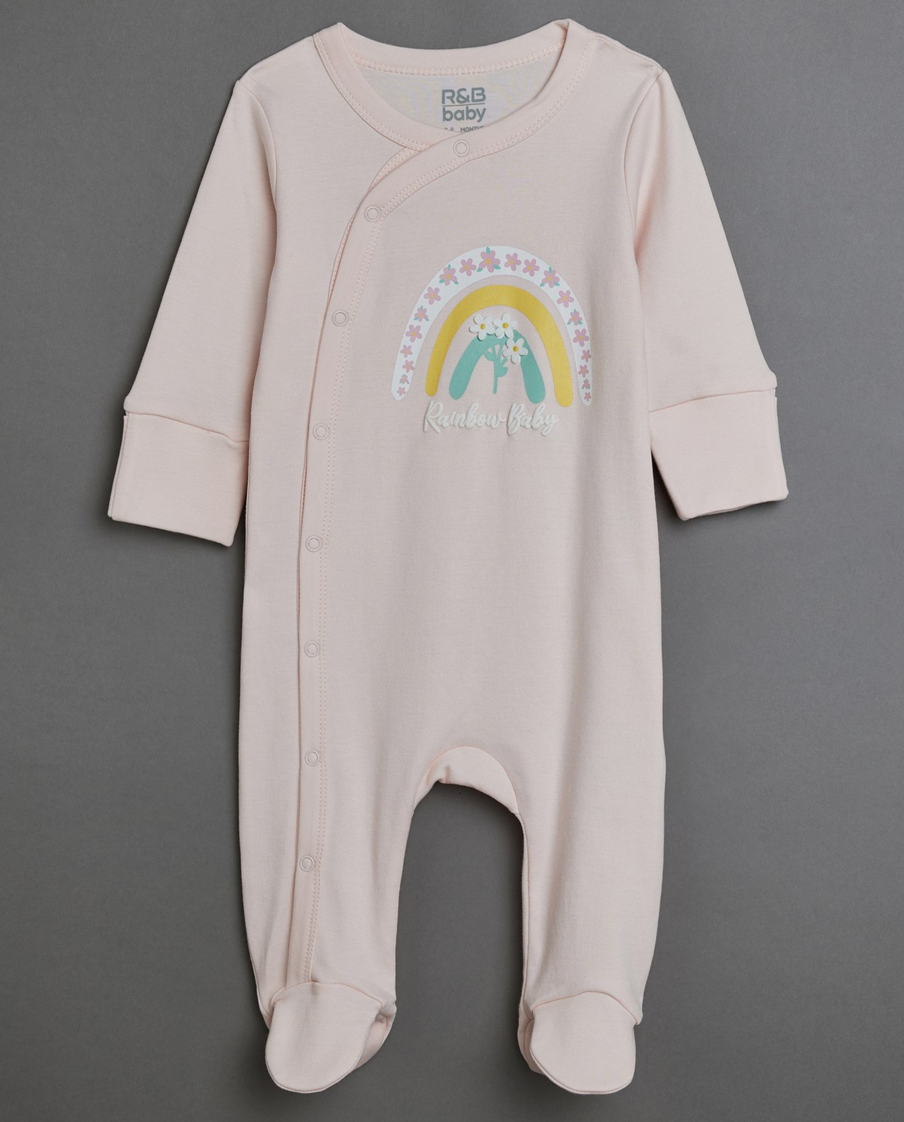 3 Pack Printed Footed Sleepsuit