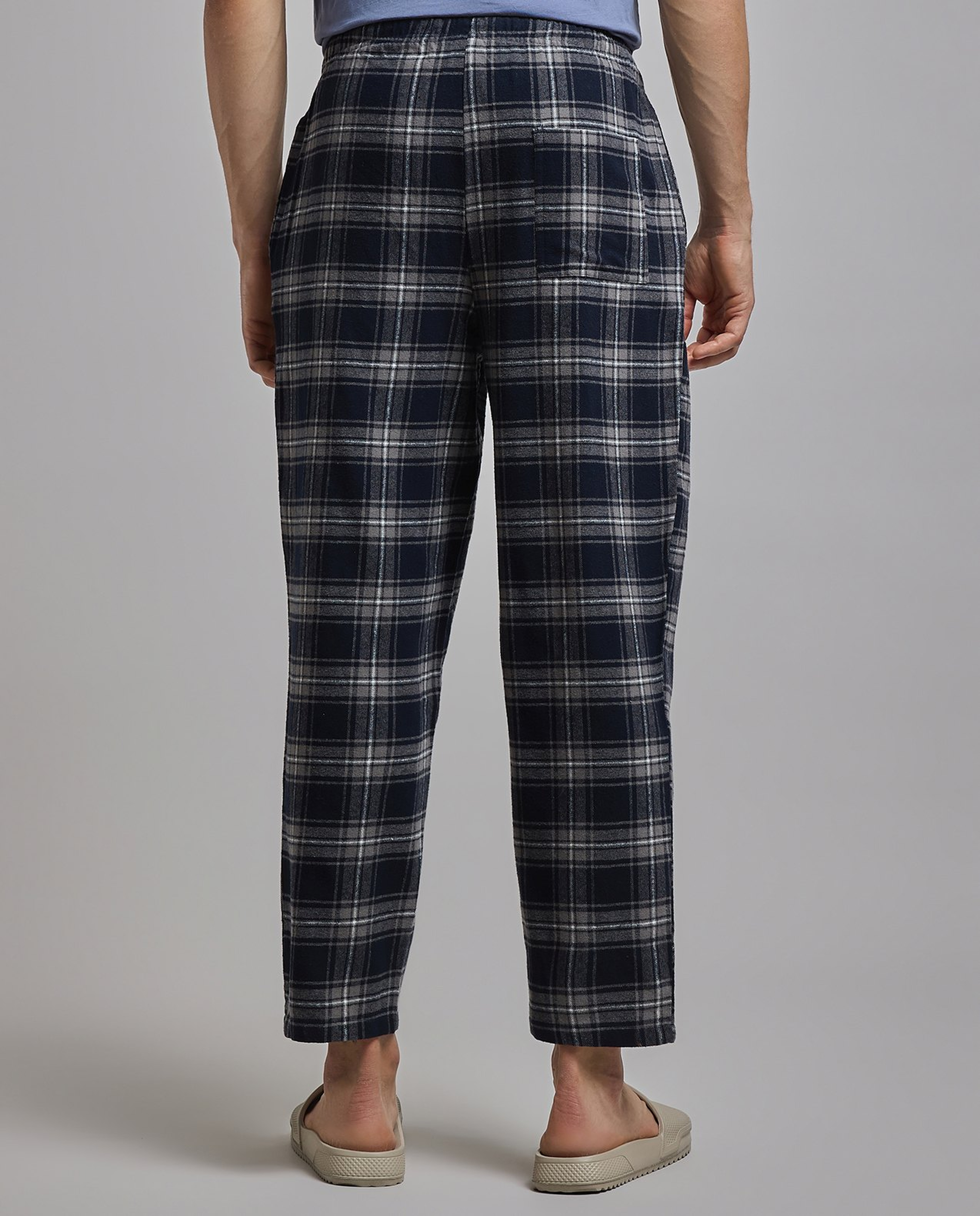 Plaid Lounge Pants with Drawstring Waist