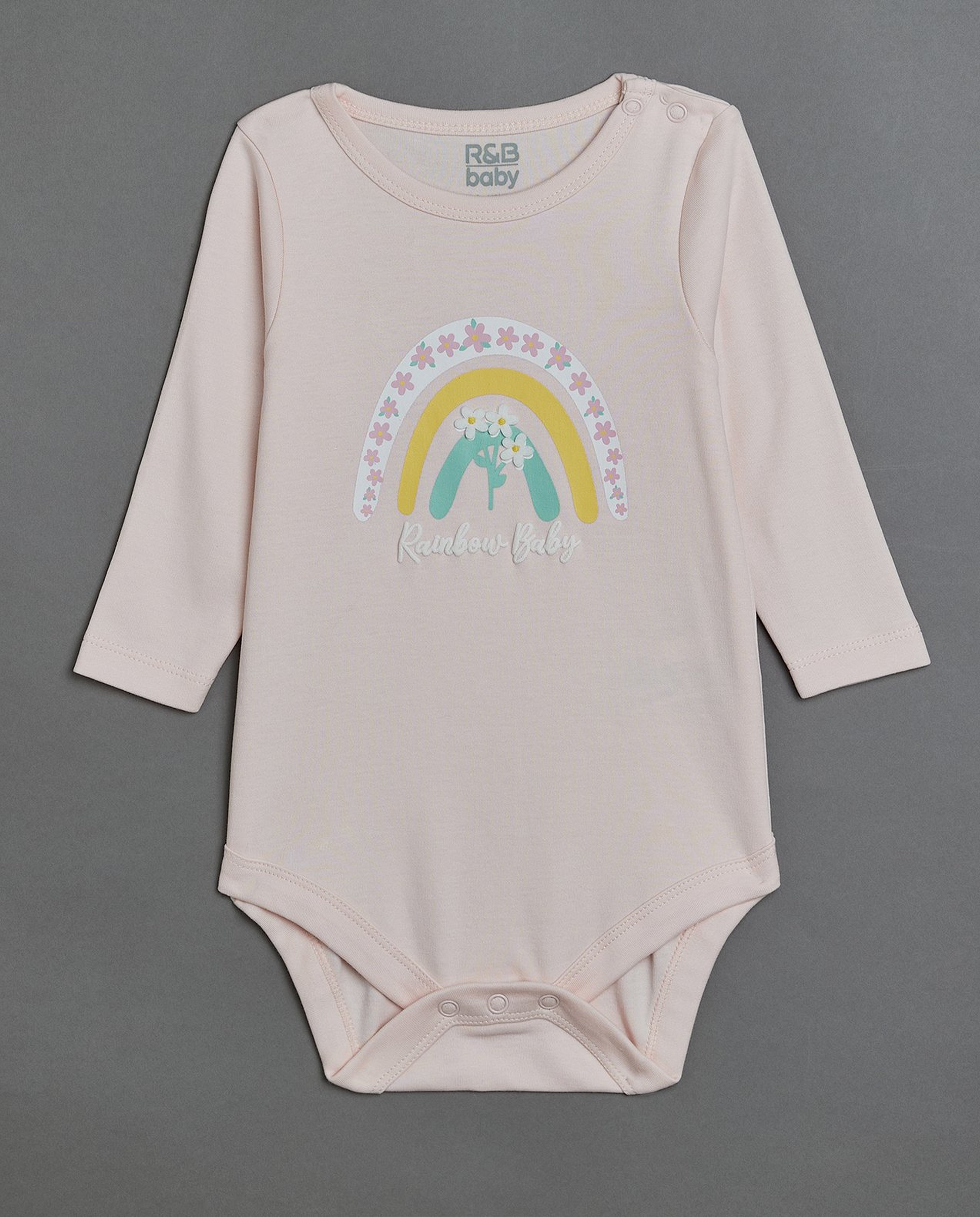 3 Pack Printed Bodysuits with Long Sleeves