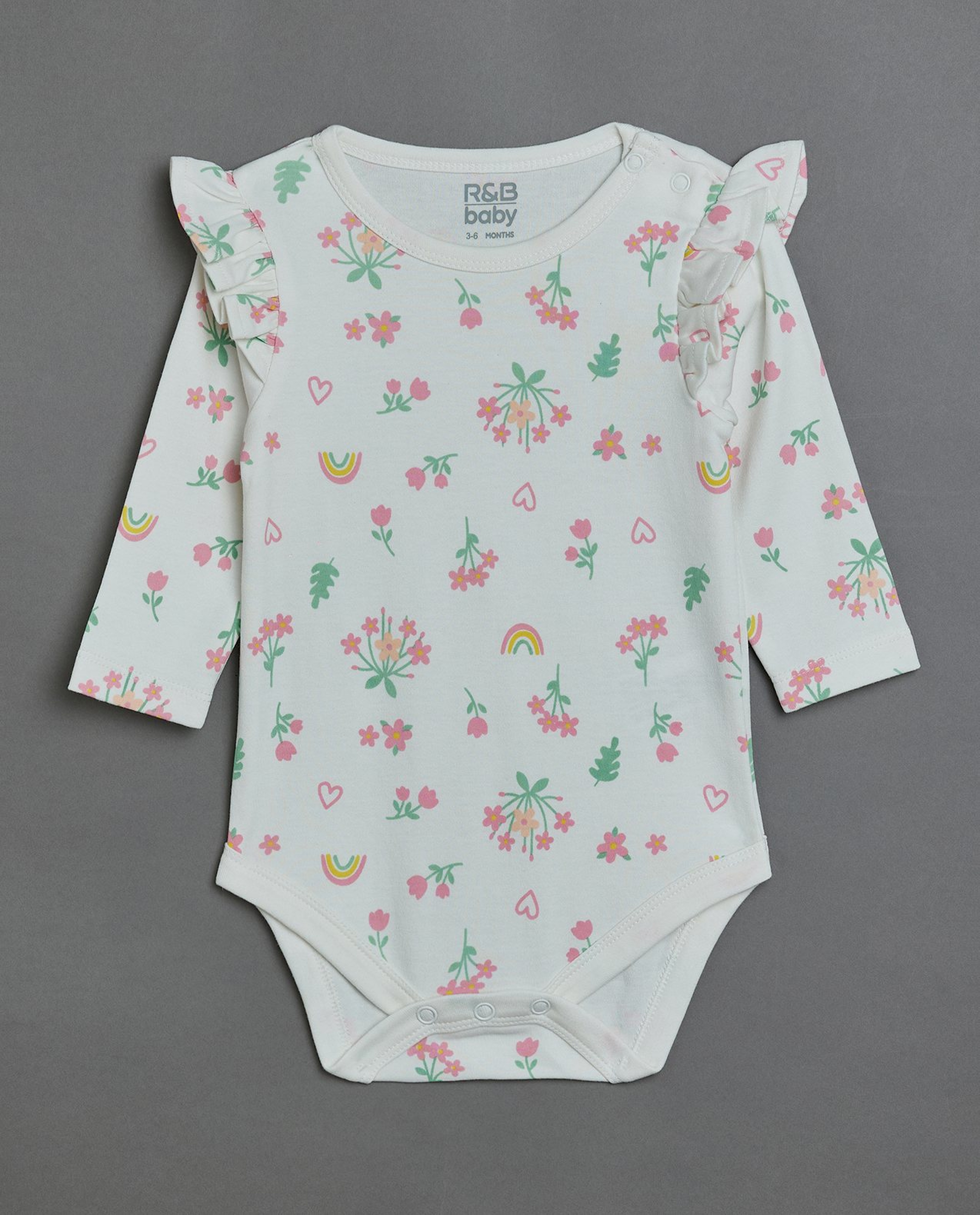 3 Pack Printed Bodysuits with Long Sleeves