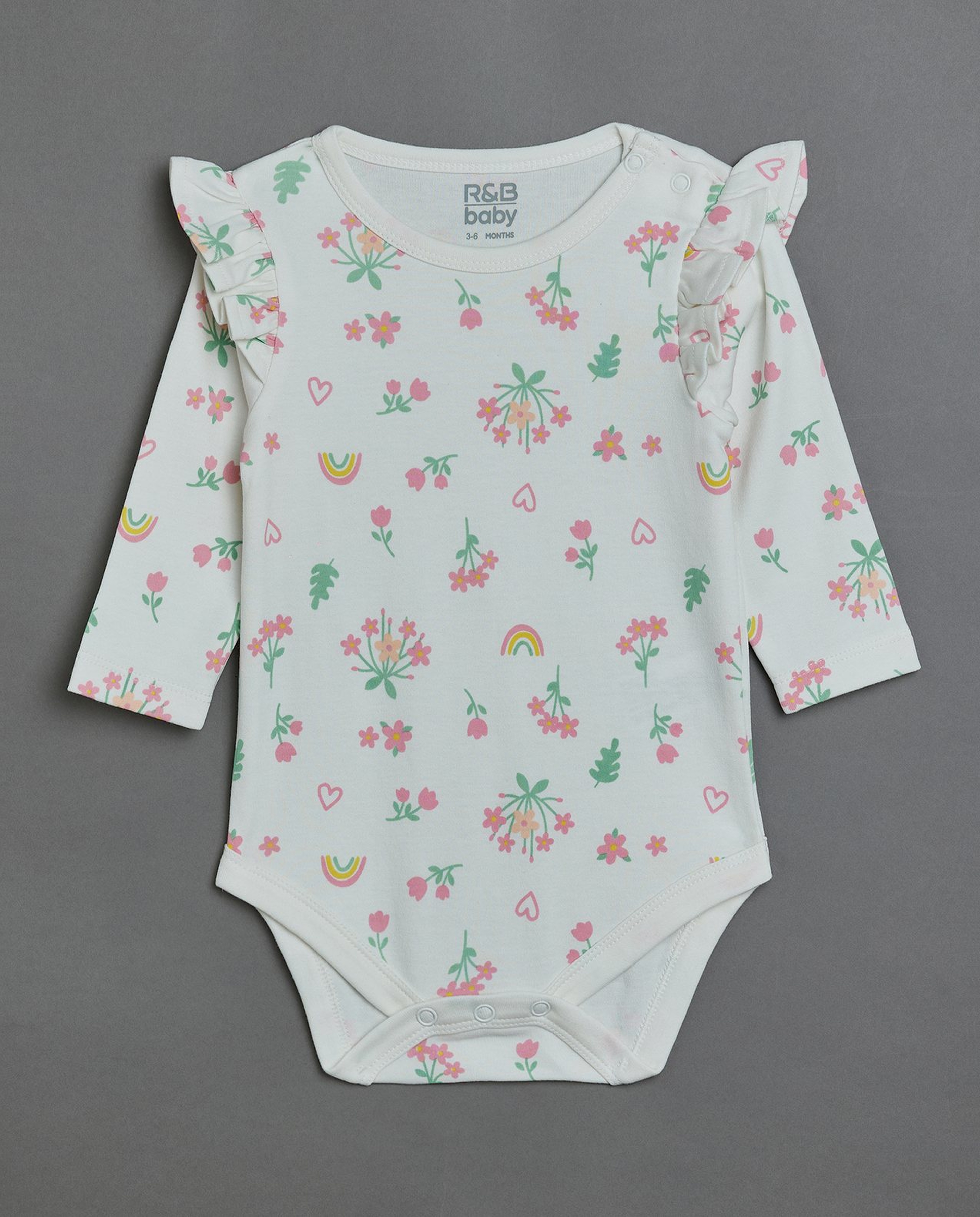 3 Pack Printed Bodysuits with Long Sleeves