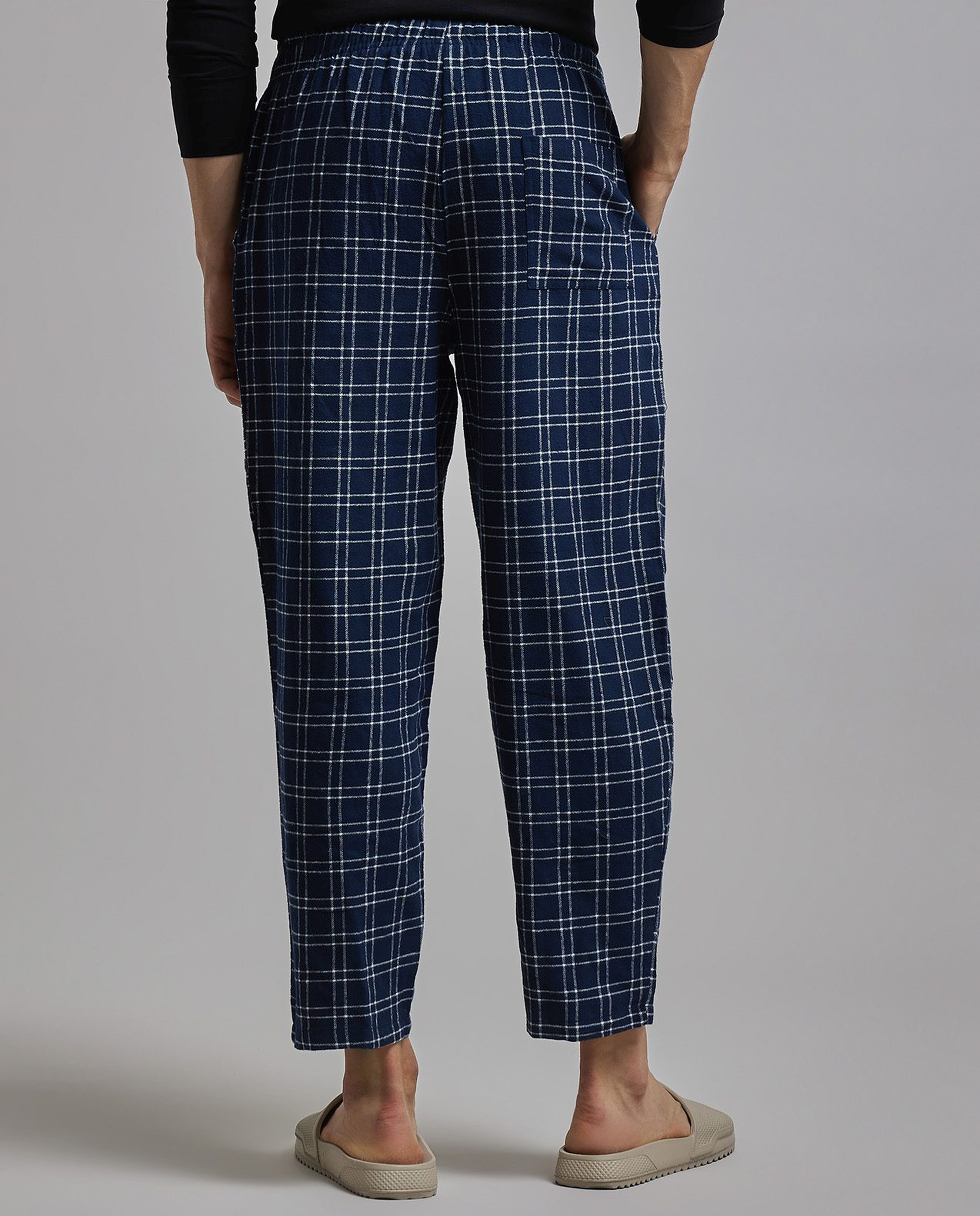 Plaid Lounge Pants with Drawstring Waist