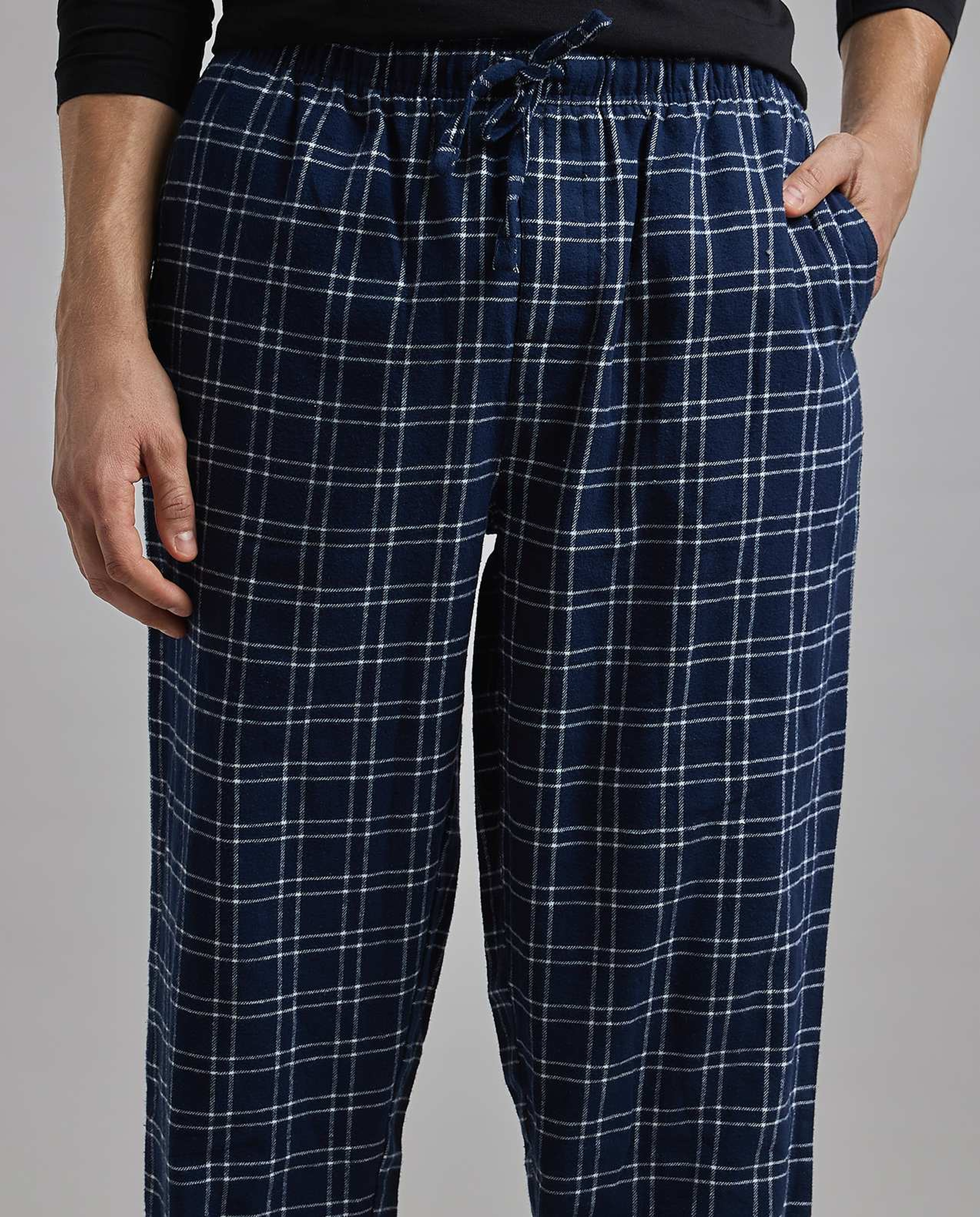 Plaid Lounge Pants with Drawstring Waist