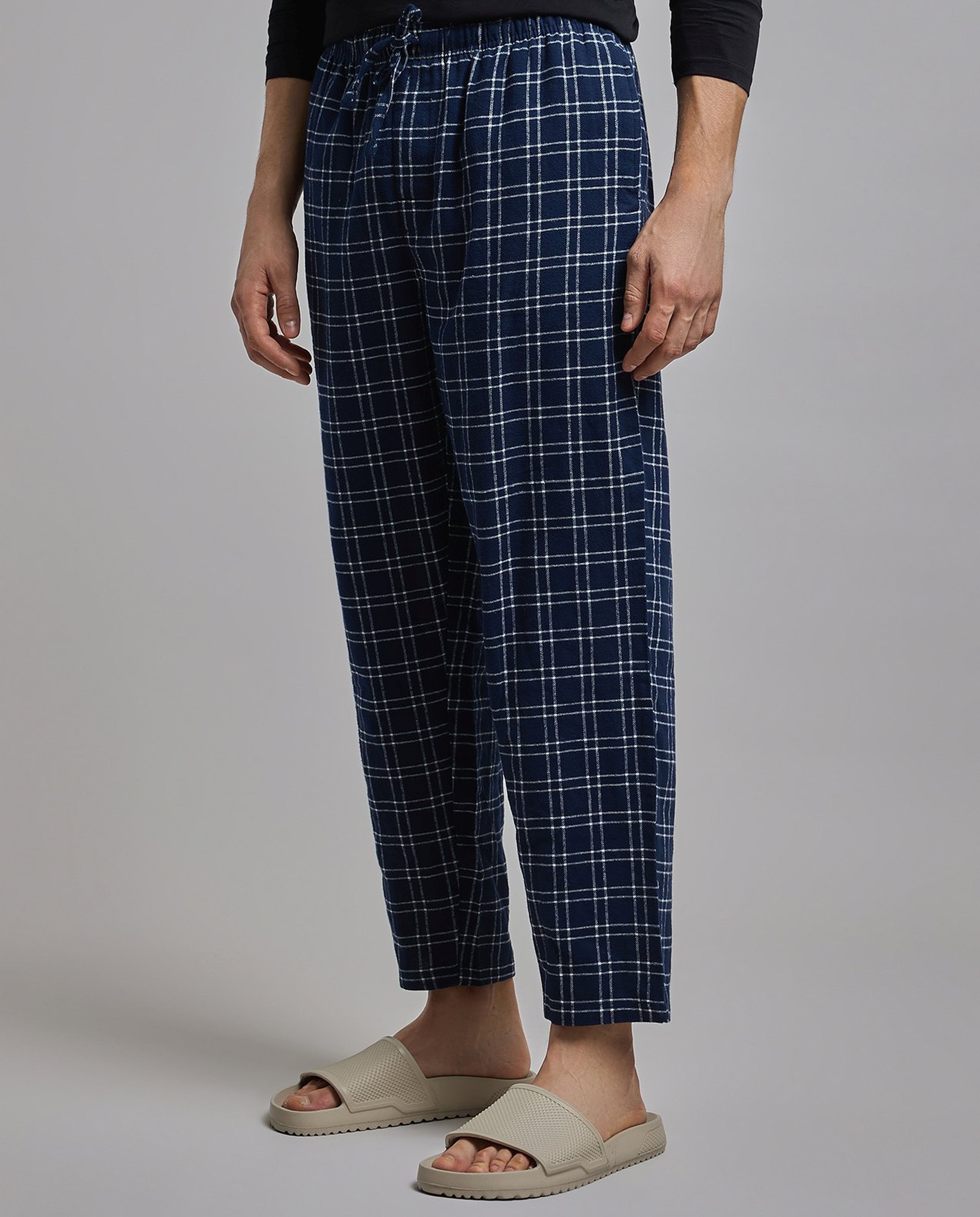 Plaid Lounge Pants with Drawstring Waist