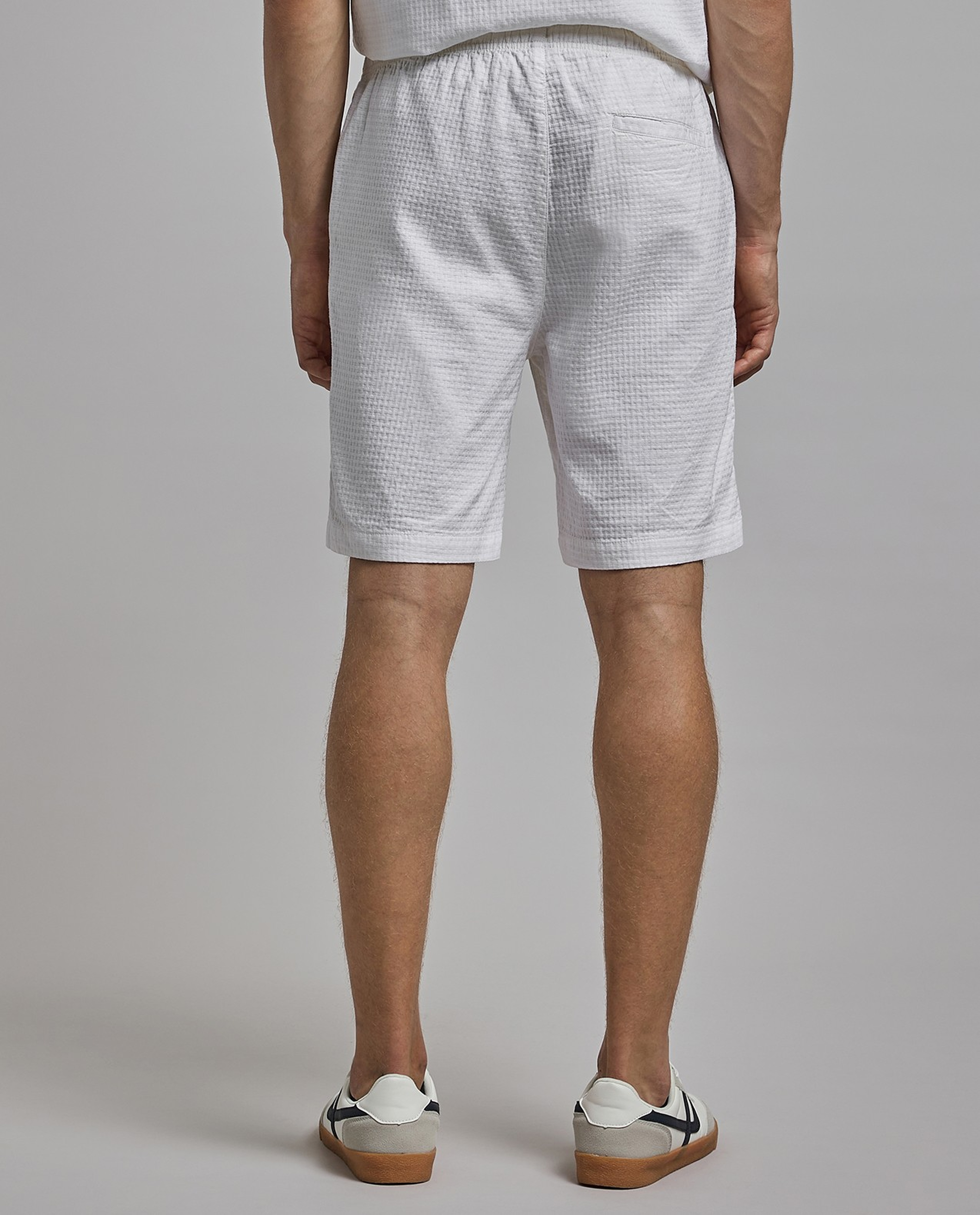Textured Shorts with Drawstring Waist