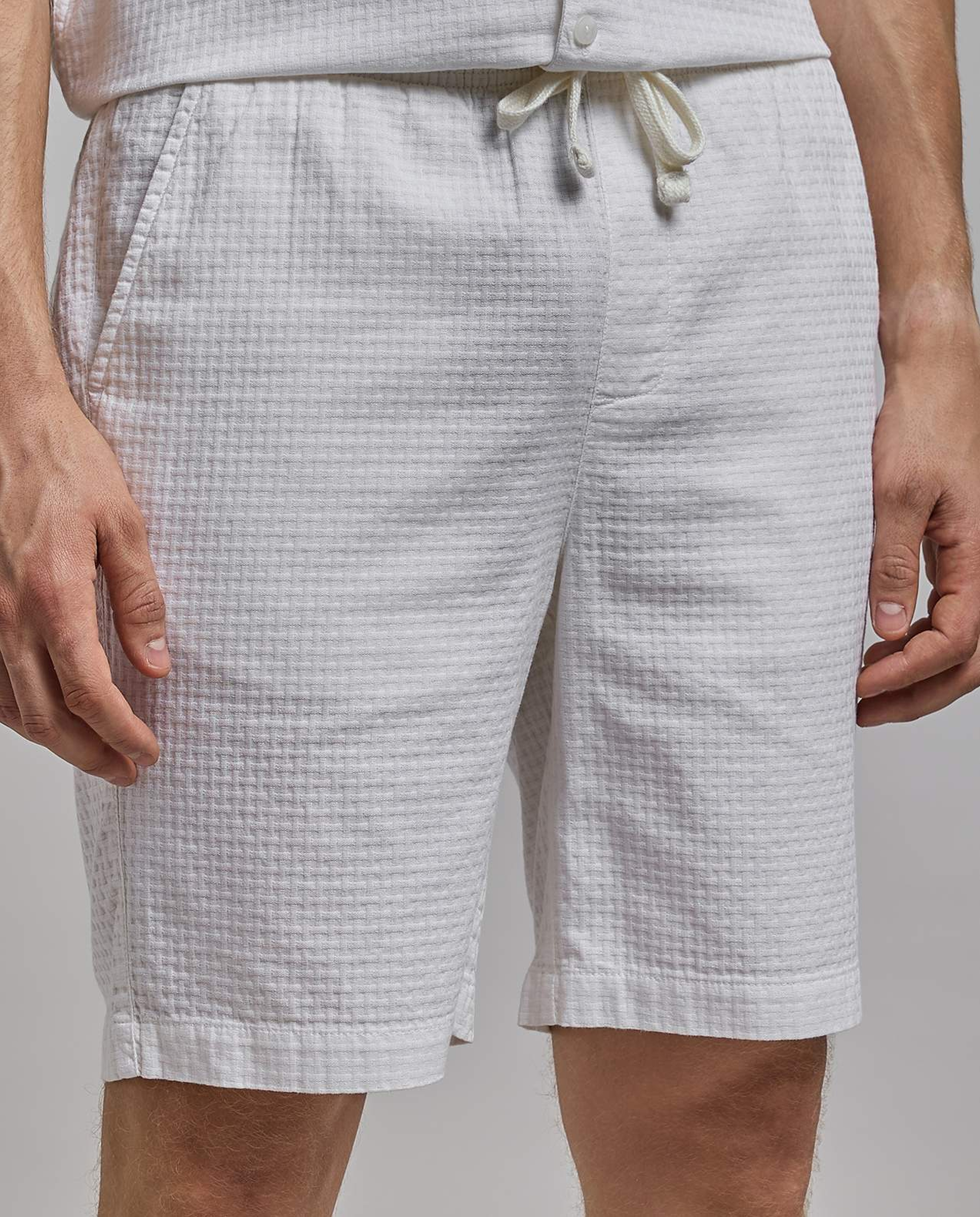 Textured Shorts with Drawstring Waist