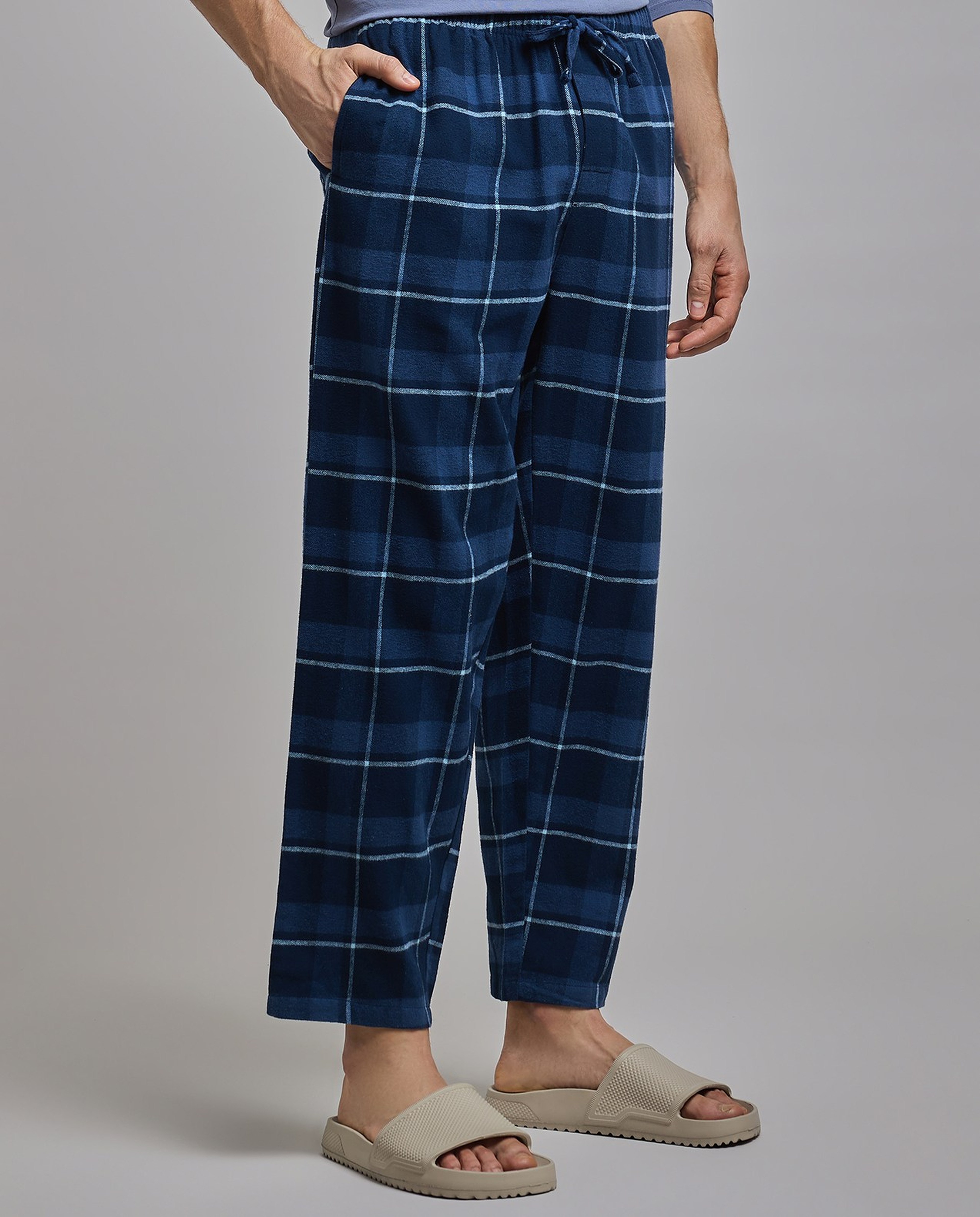 Plaid Lounge Pants with Drawstring Waist