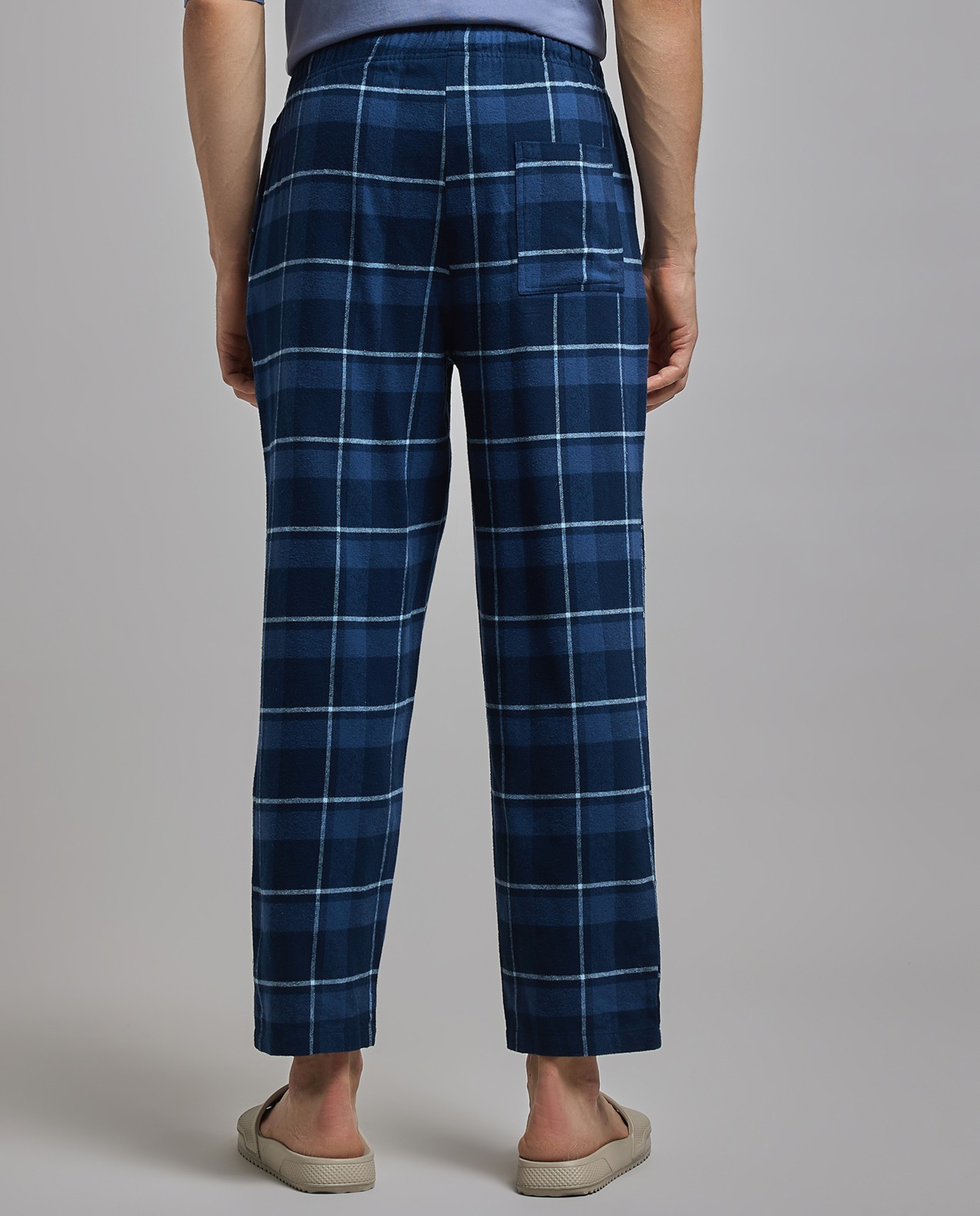 Plaid Lounge Pants with Drawstring Waist