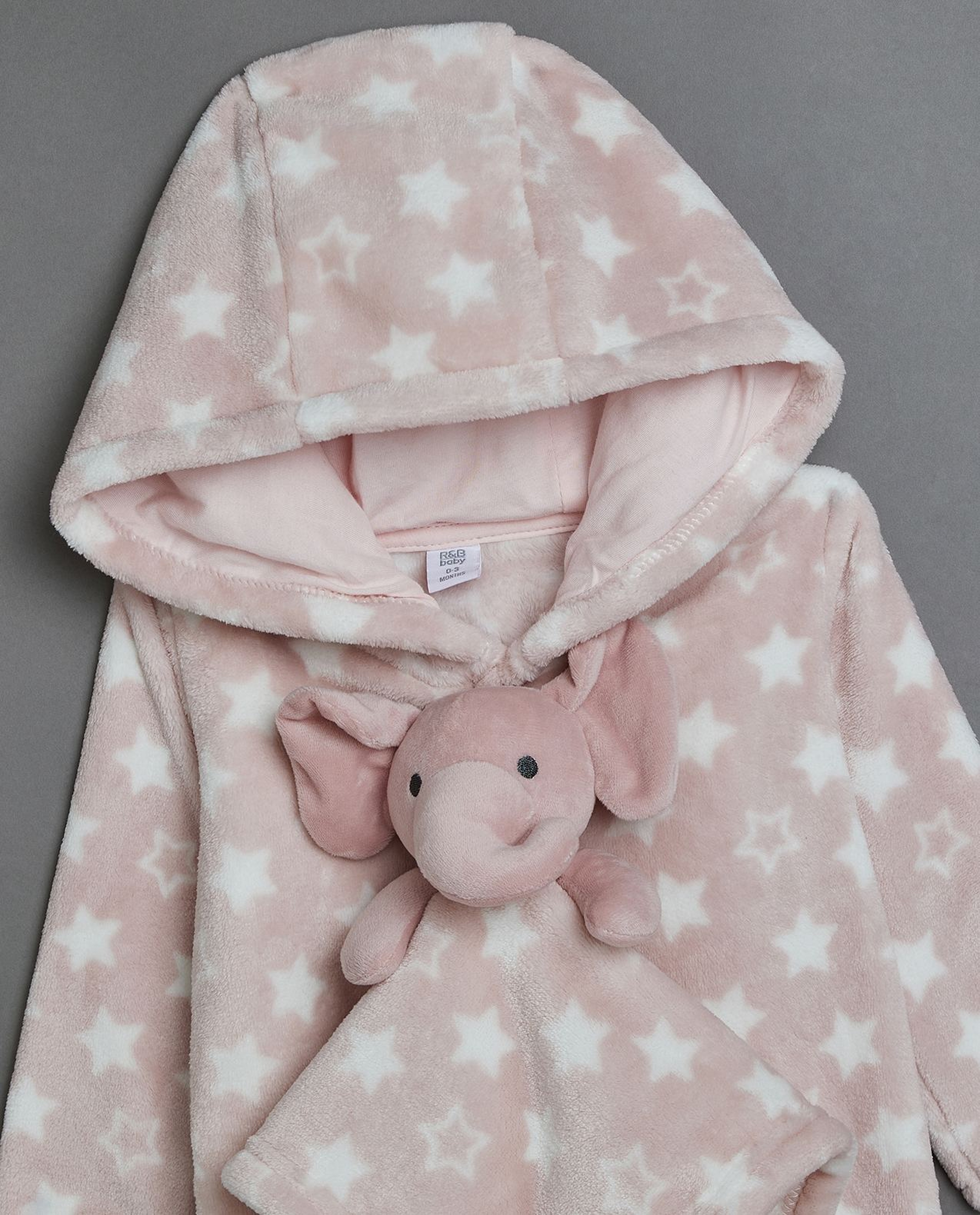 Heart Patterned Hooded Sleepsuit