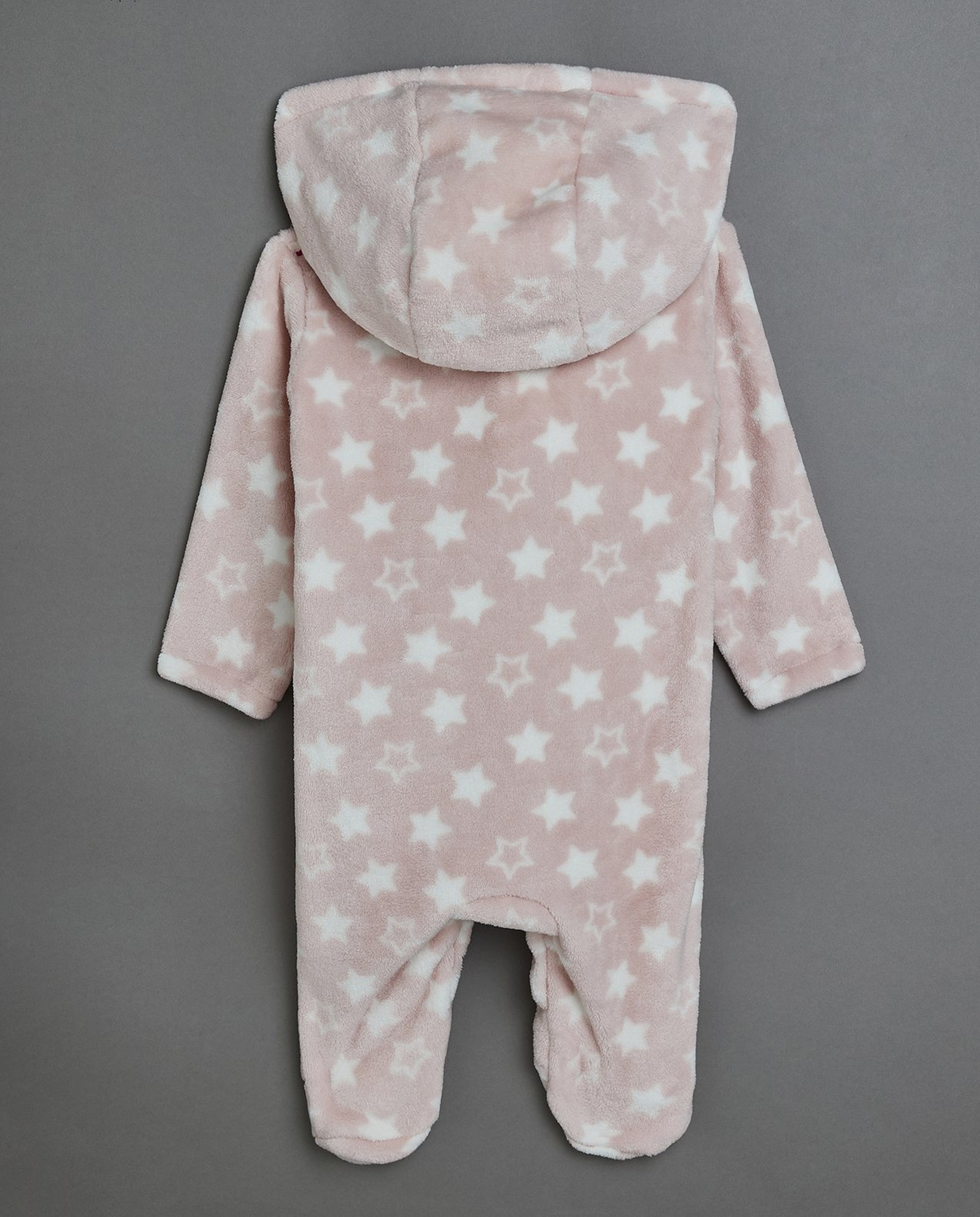 Heart Patterned Hooded Sleepsuit
