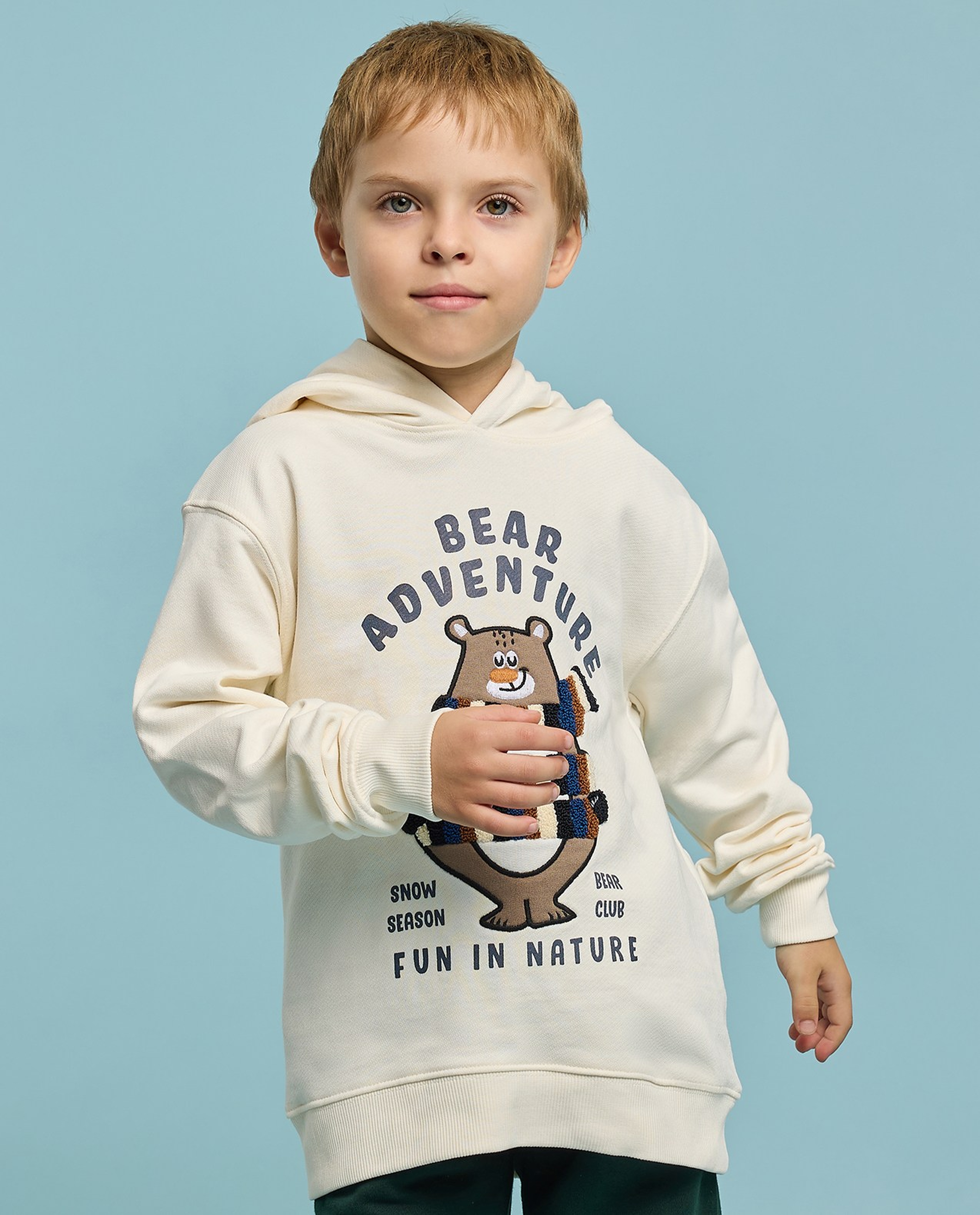 Printed Sweatshirt with Crew Neck and Long Sleeves