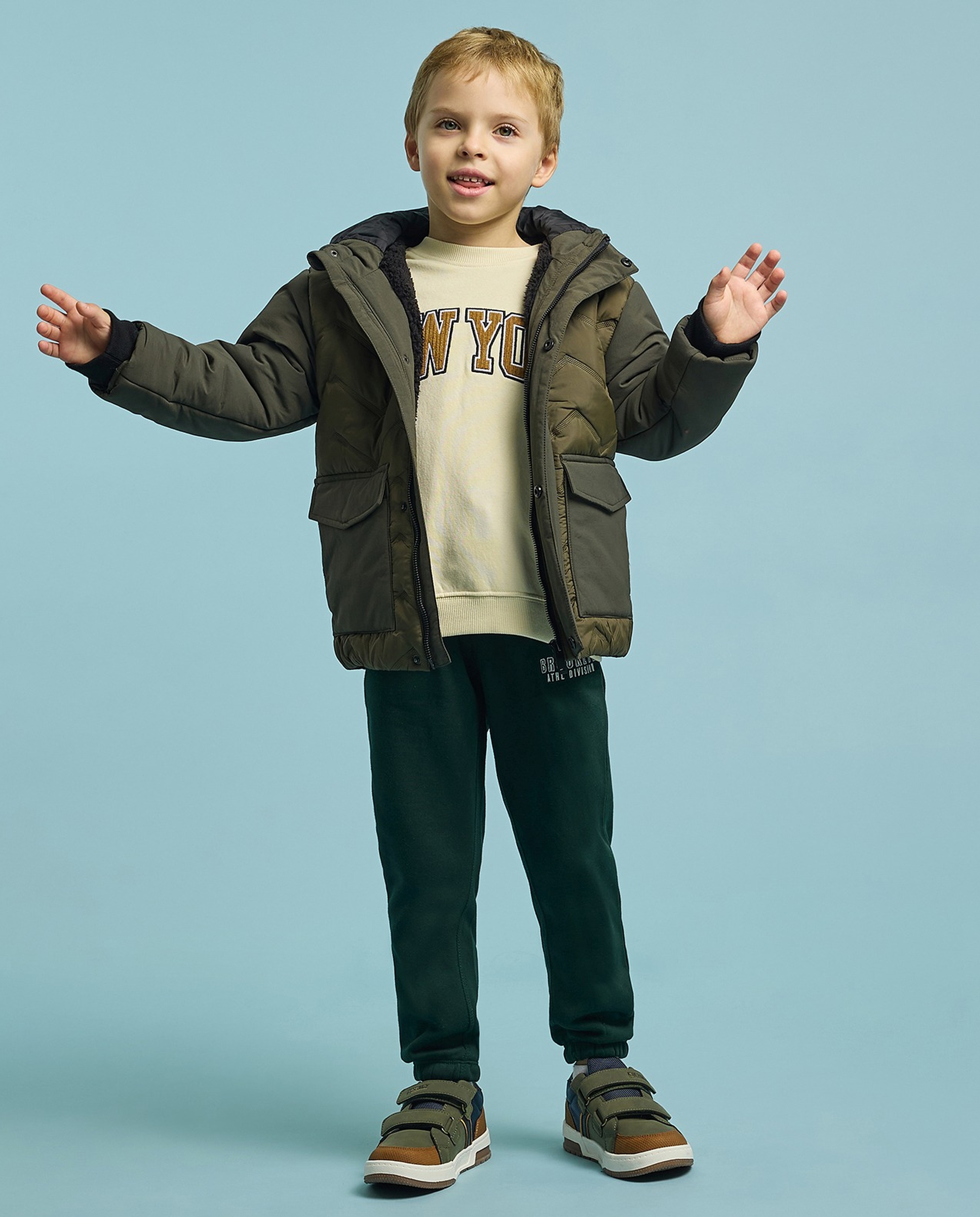 Solid Hooded Jacket with Zipper Closure