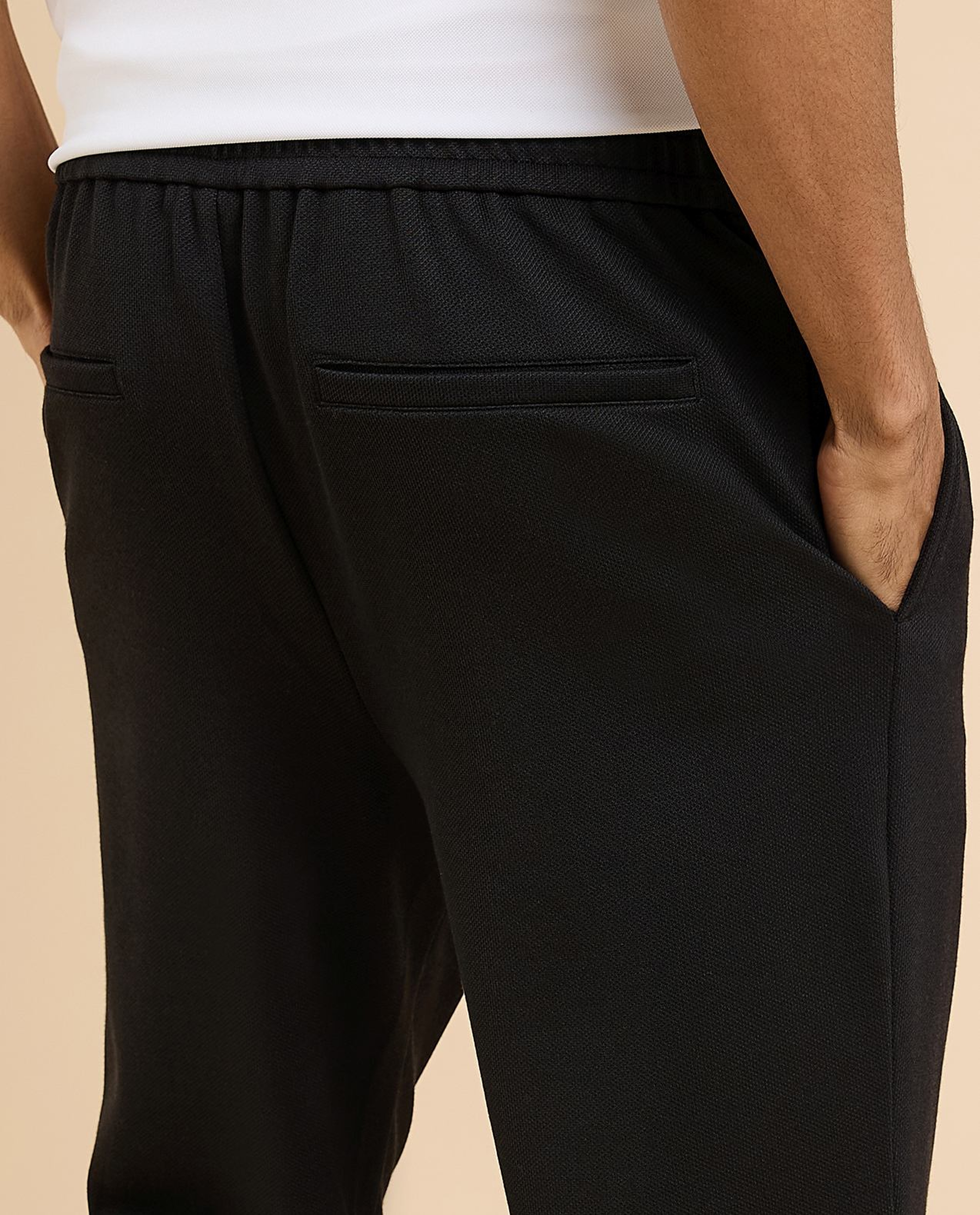 Textured Knit Pants with Drawstring Waist