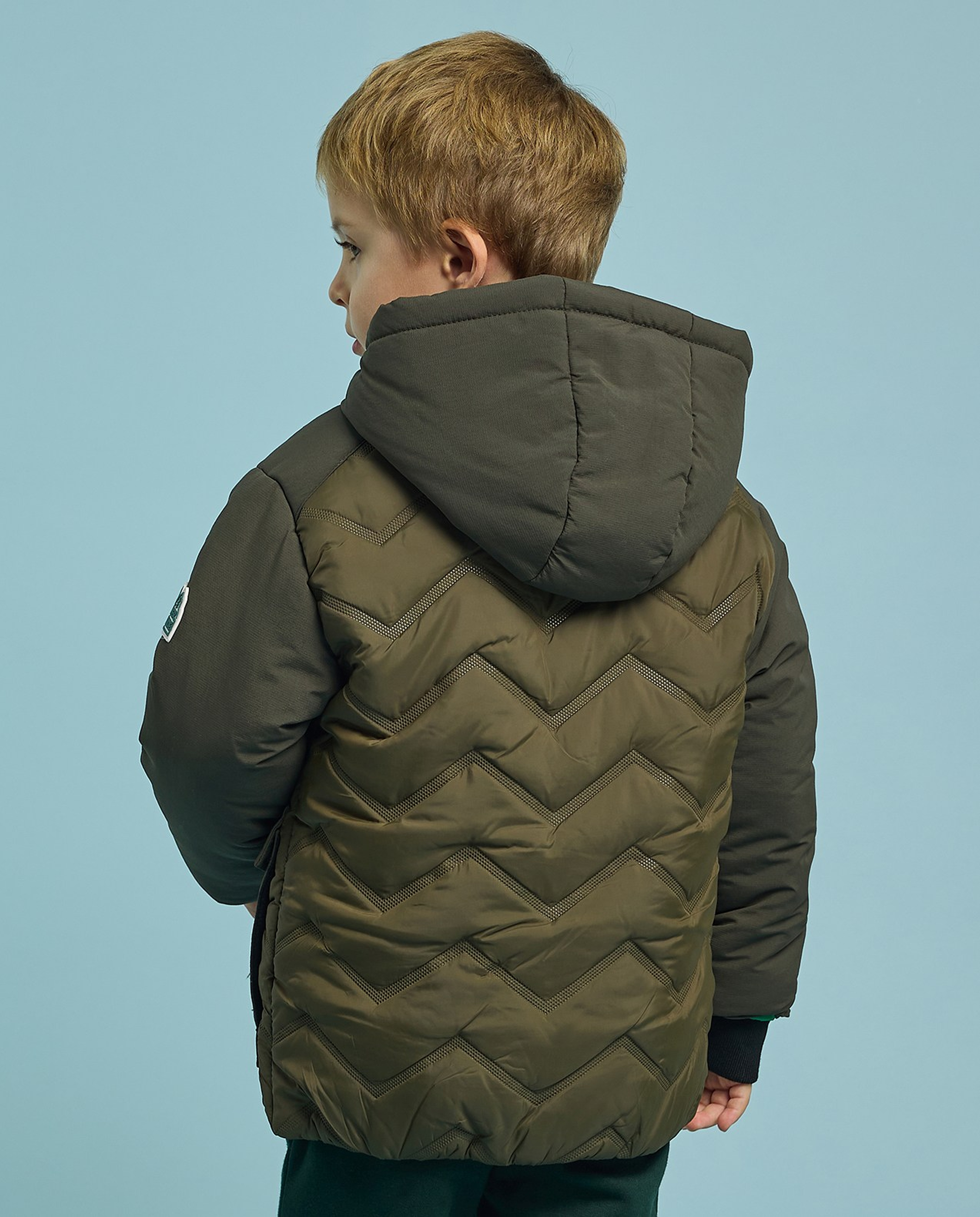 Solid Hooded Jacket with Zipper Closure