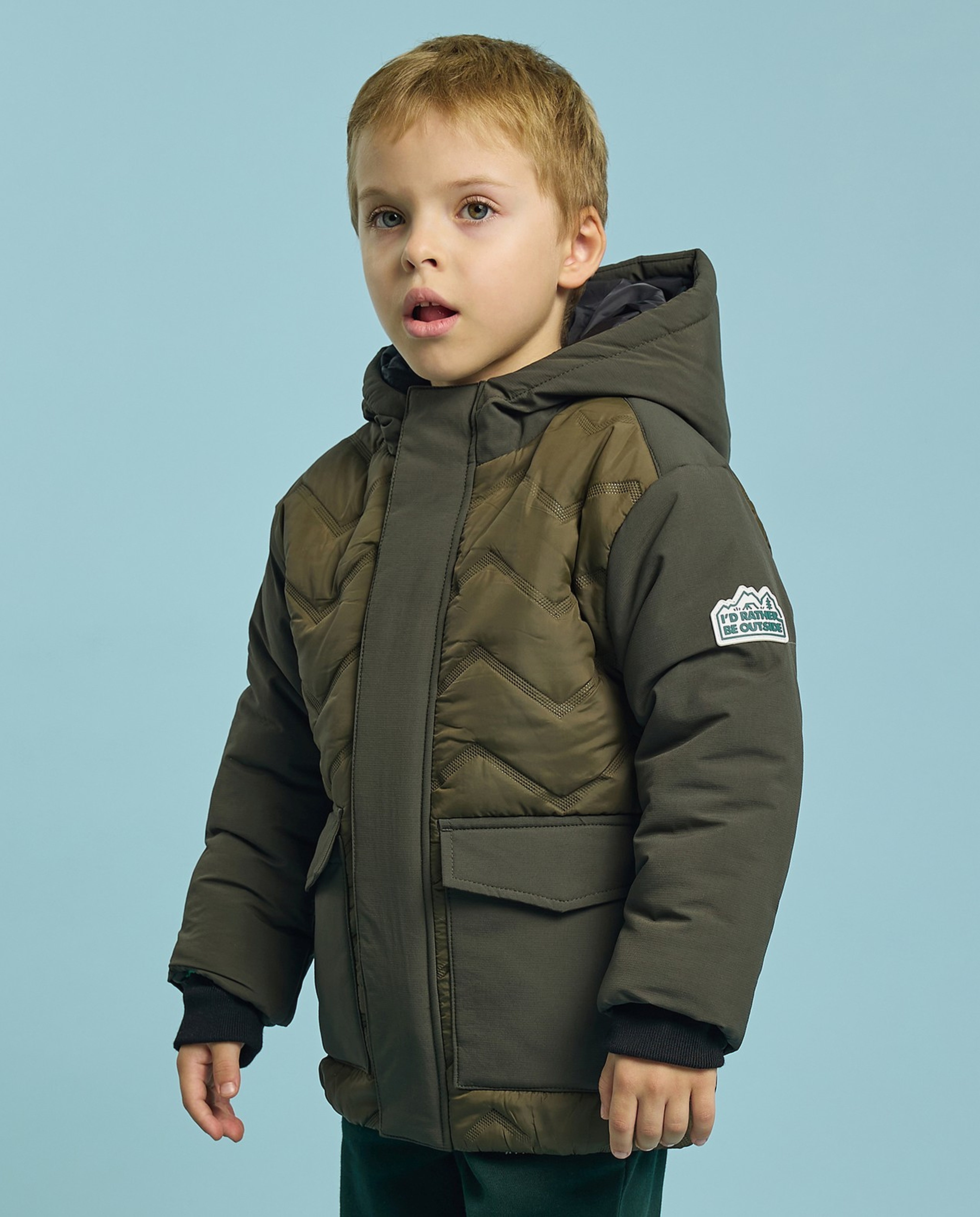 Solid Hooded Jacket with Zipper Closure