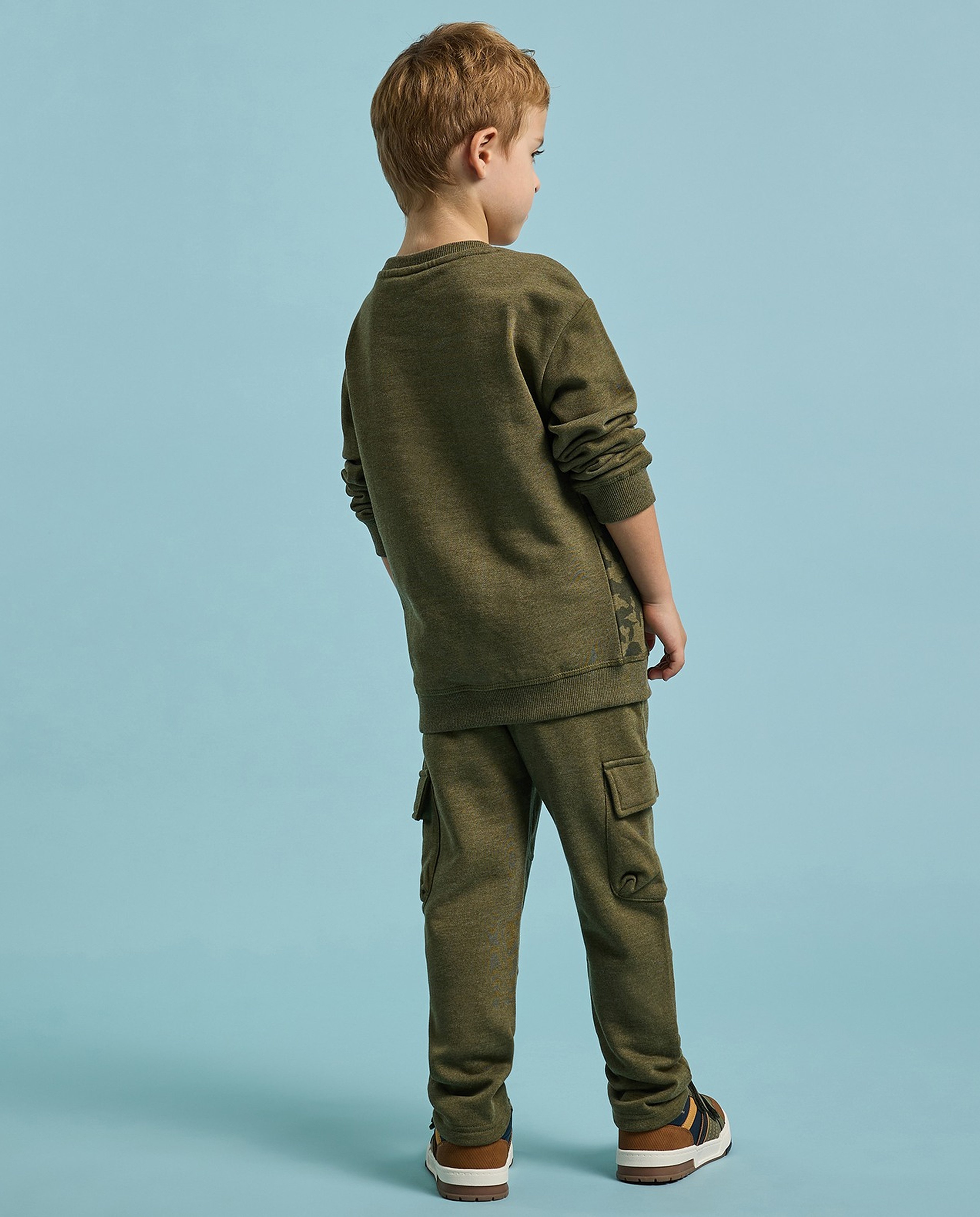 Camo Printed Sweatshirt and Pant Set