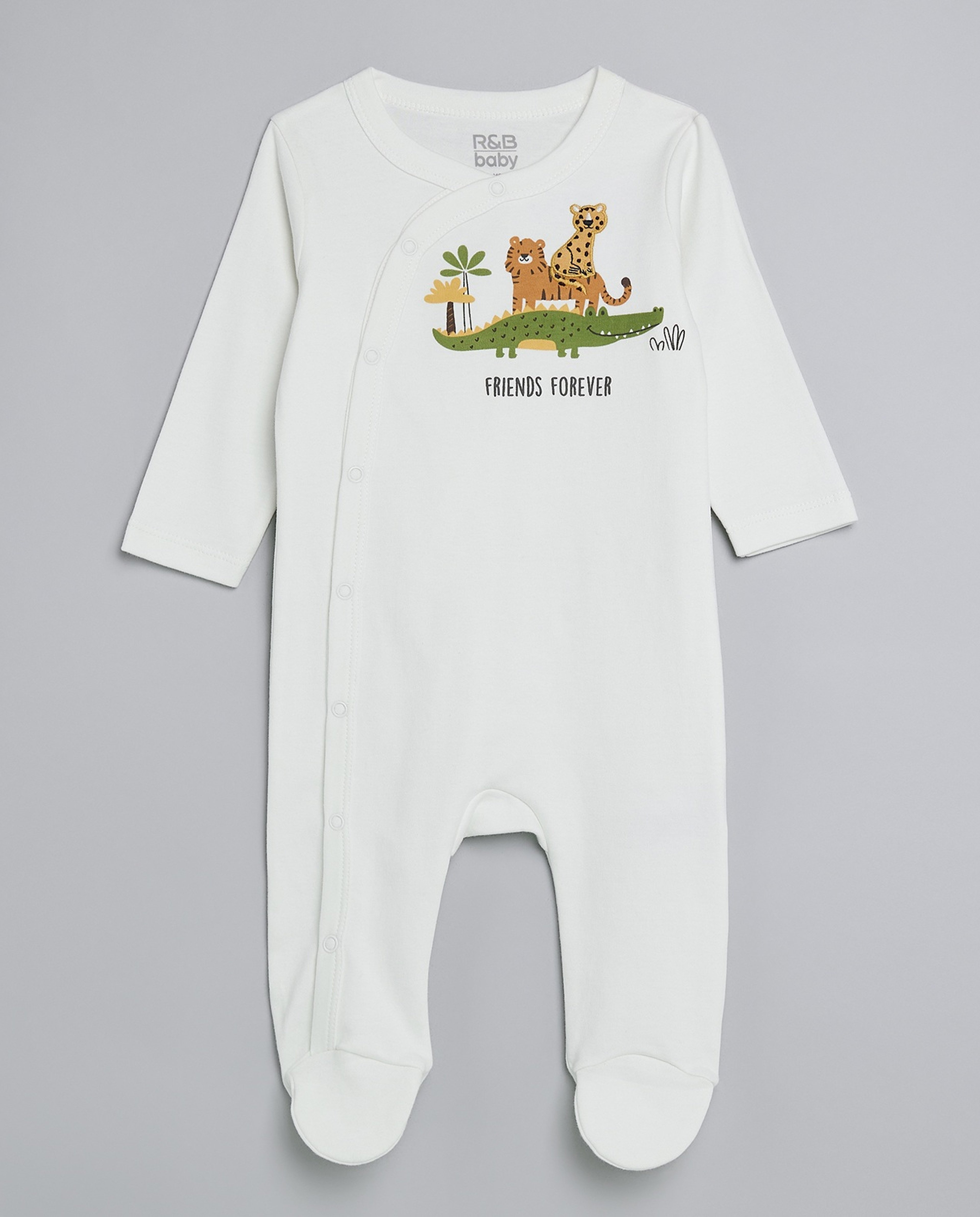 3 Pack Printed Sleepsuits with Long Sleeves