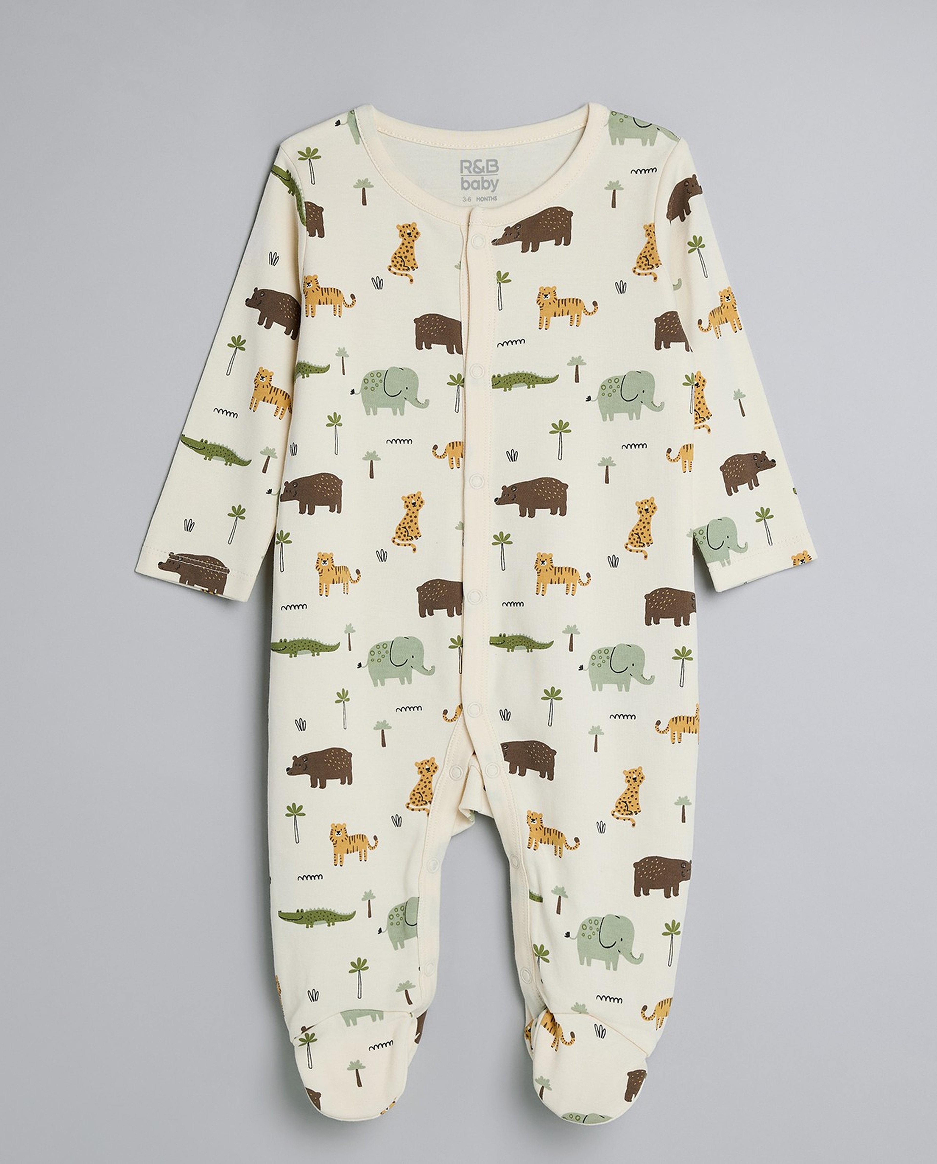 3 Pack Printed Sleepsuits with Long Sleeves