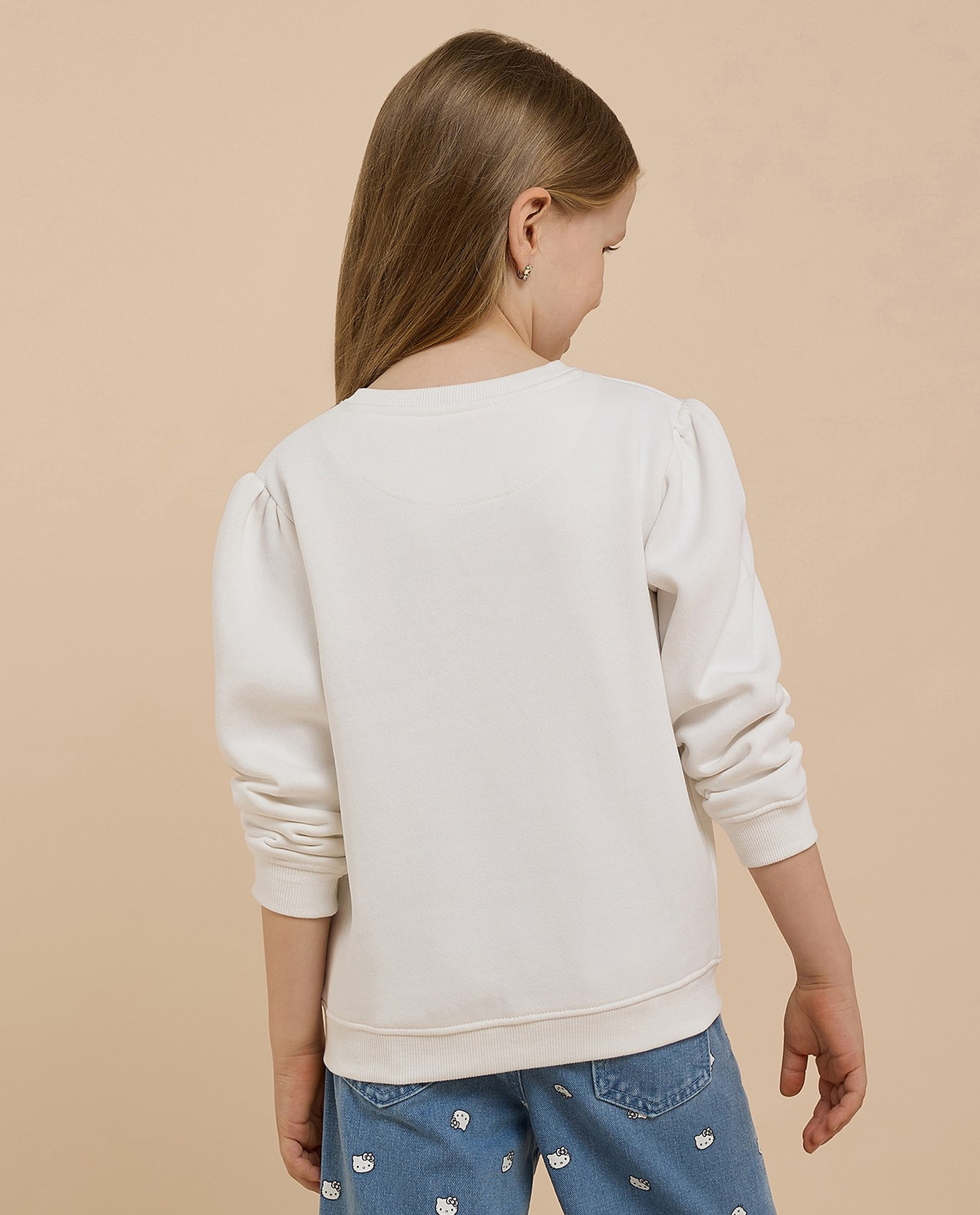 Embroidered Sweatshirt with Crew Neck and Long Sleeves