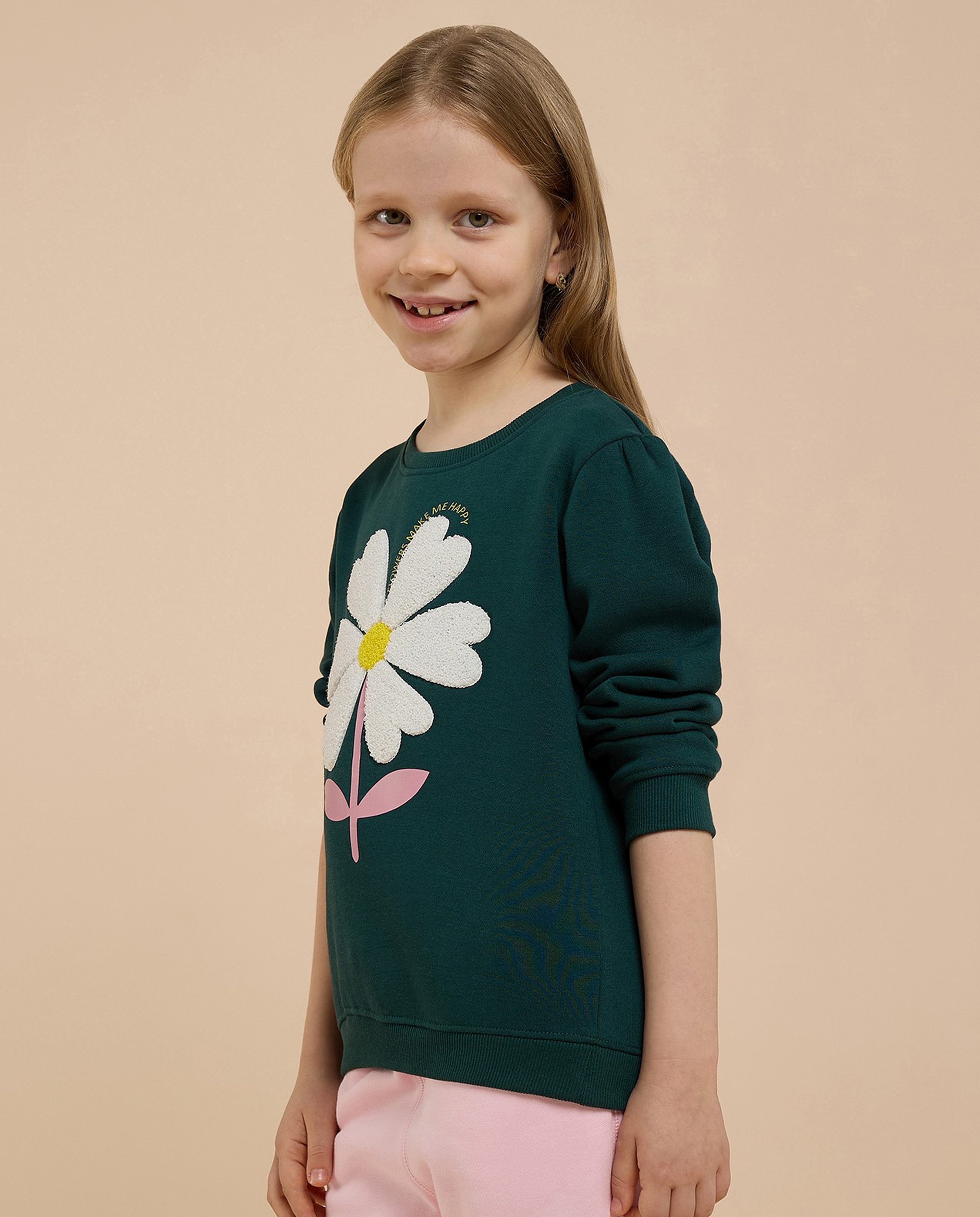 Printed Sweatshirt with Crew Neck and Long Sleeves