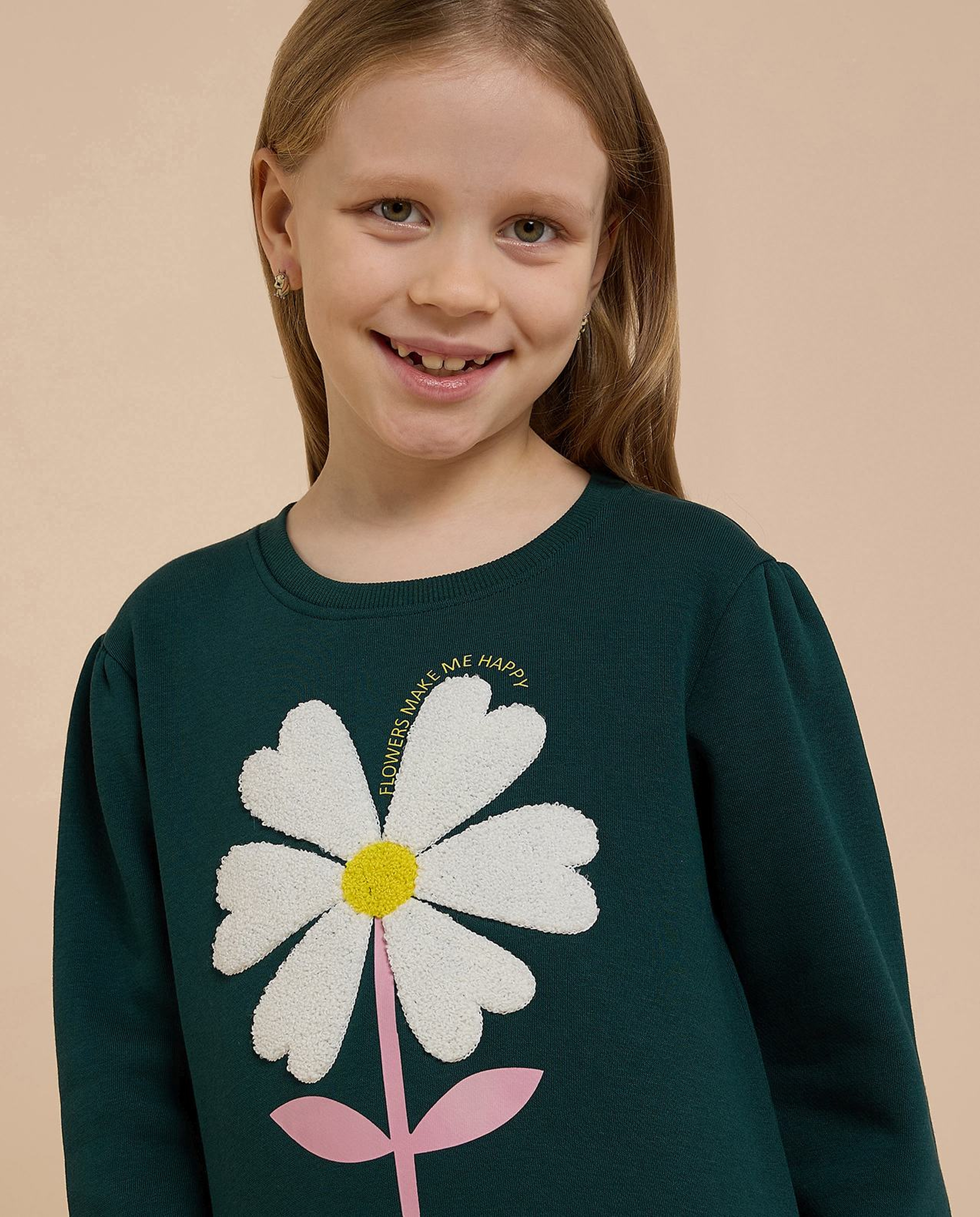 Printed Sweatshirt with Crew Neck and Long Sleeves