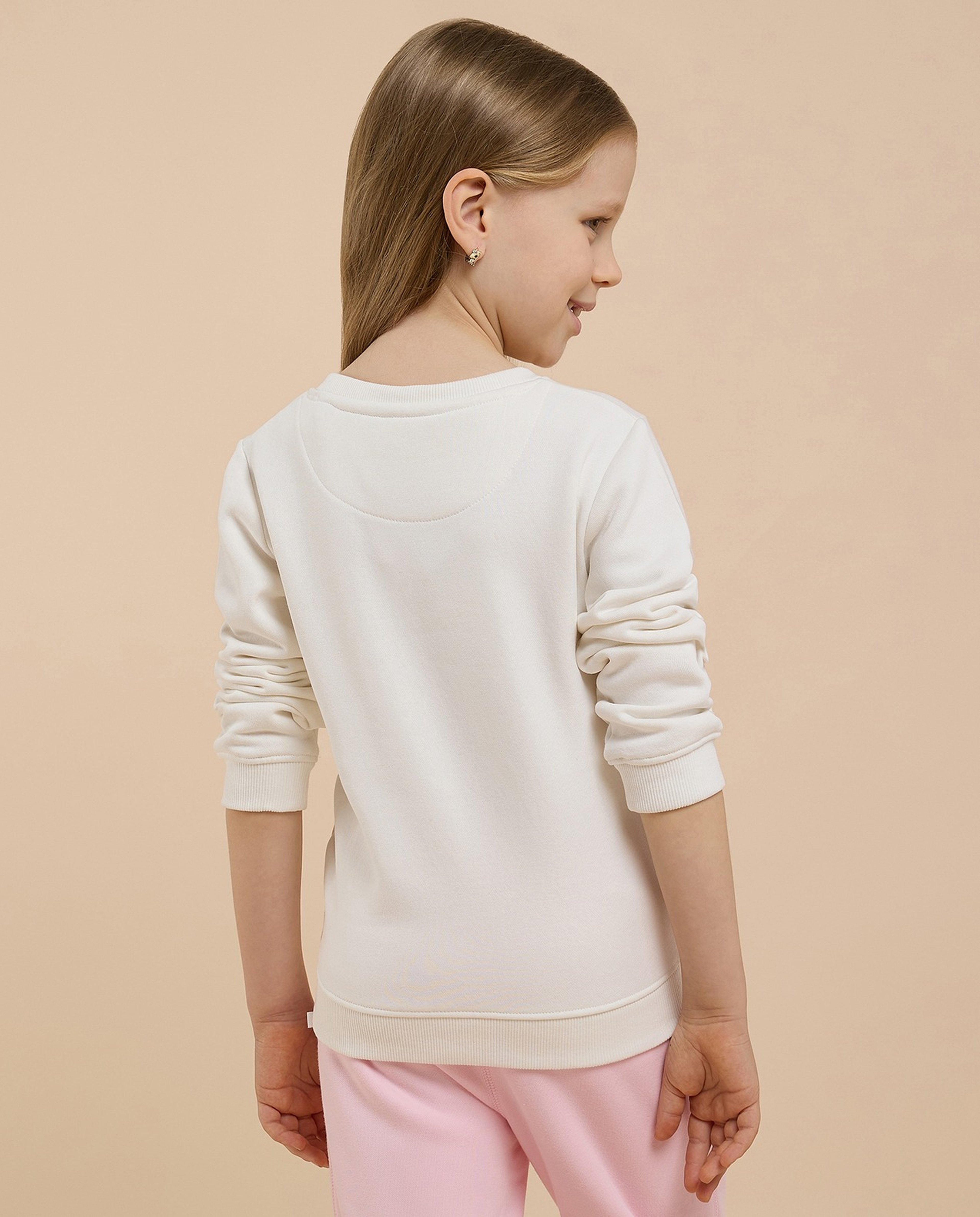 Printed Sweatshirt with Crew Neck and Long Sleeves