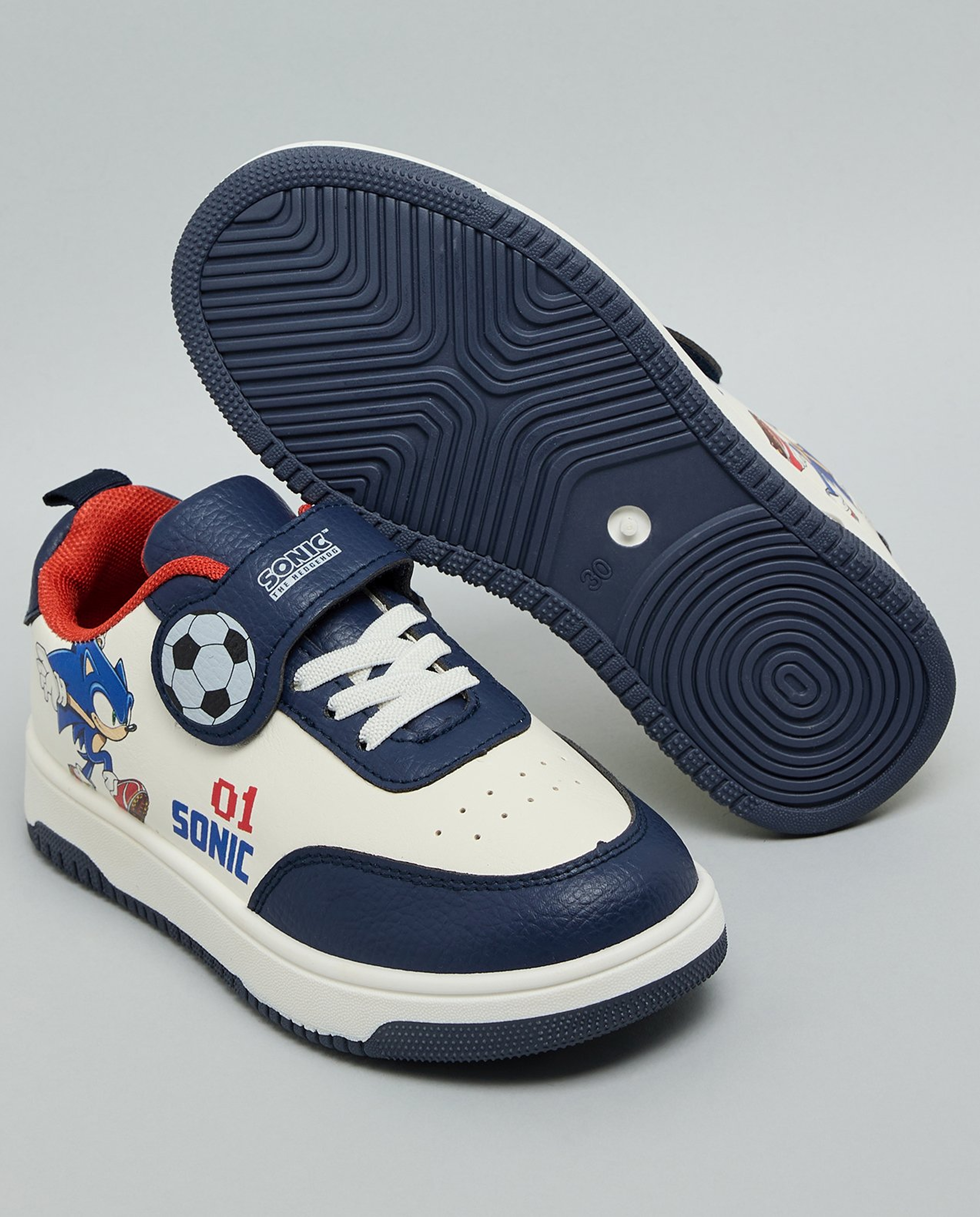 Sonic Print Velcro Closure Sneakers