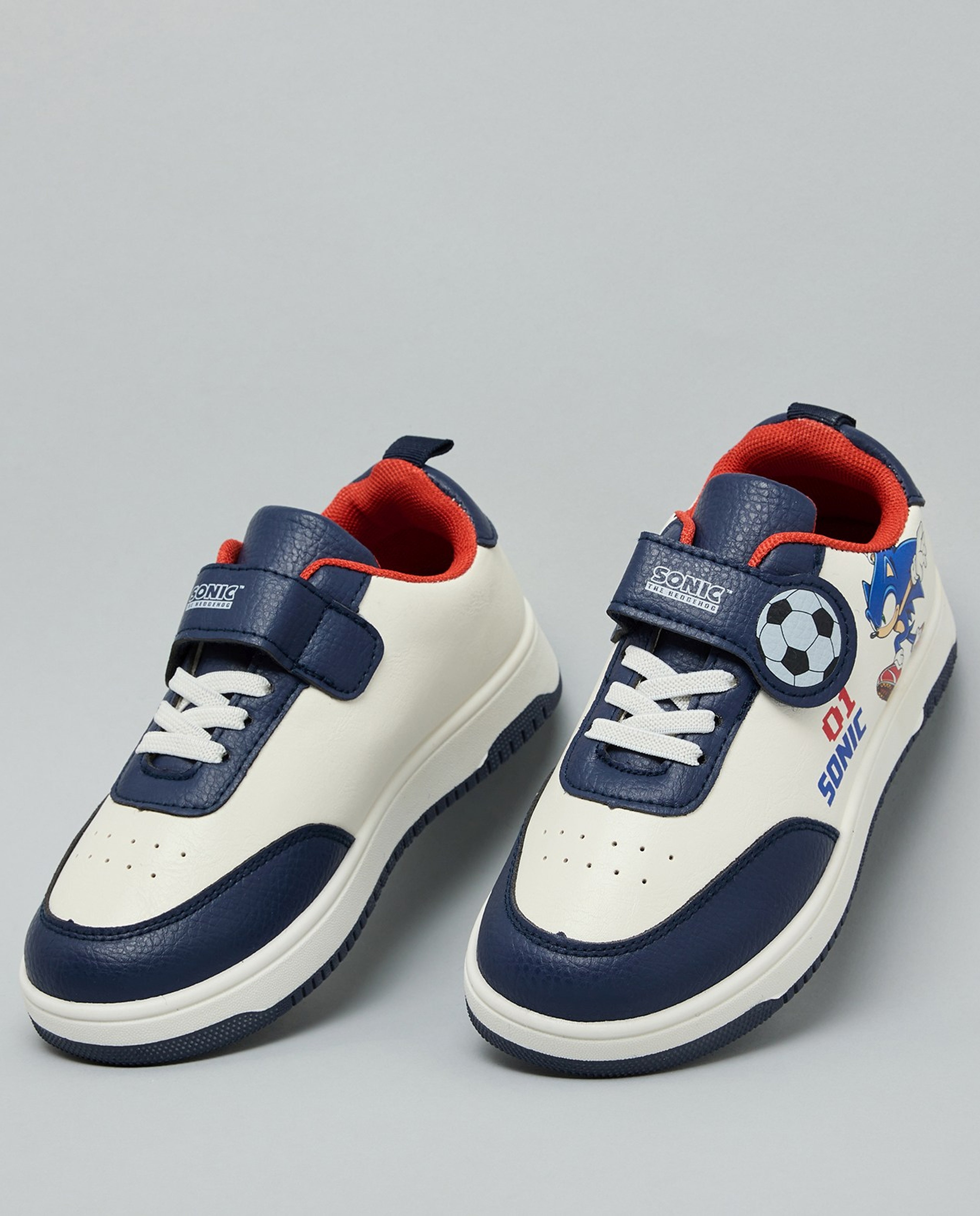 Sonic Print Velcro Closure Sneakers