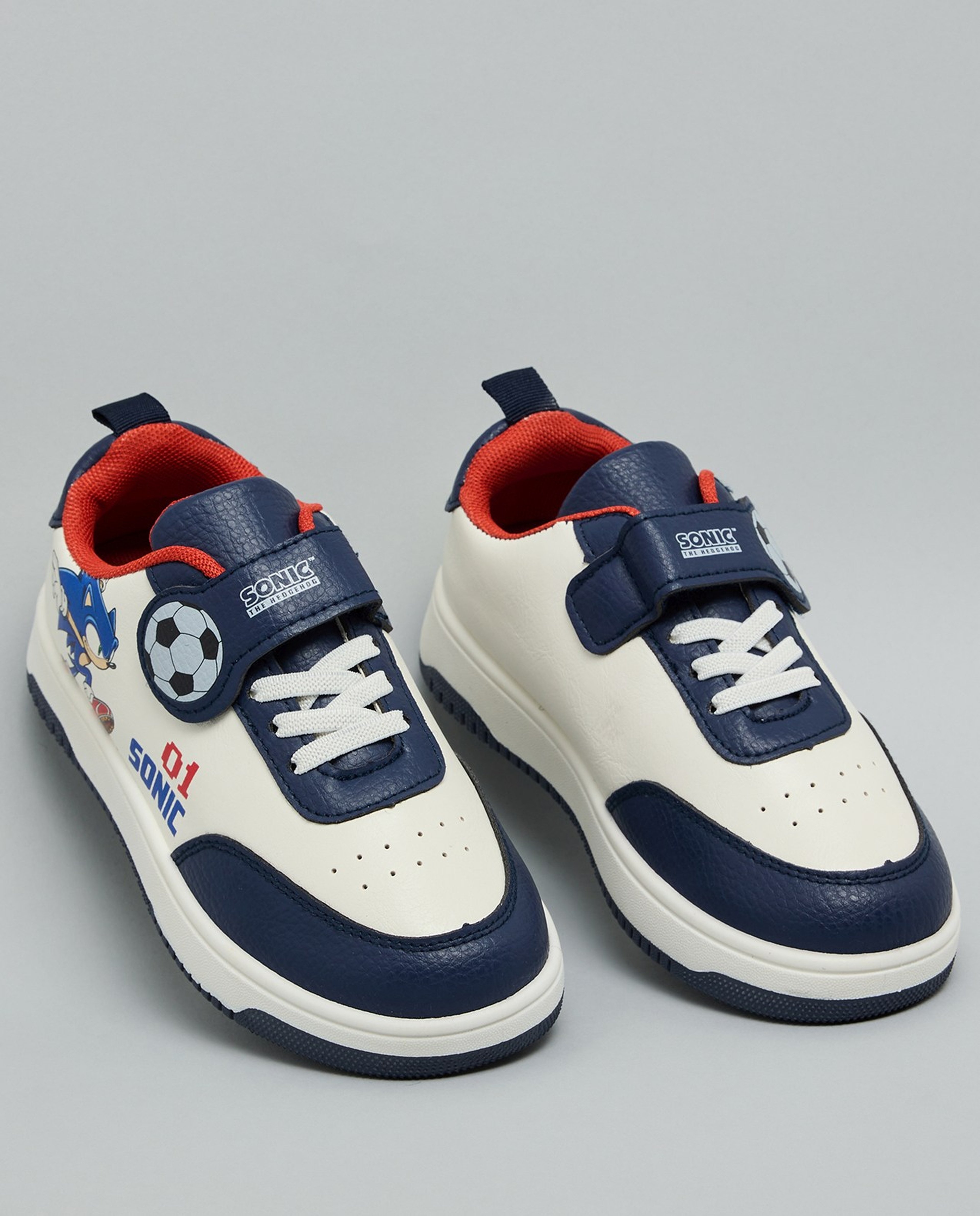 Sonic Print Velcro Closure Sneakers