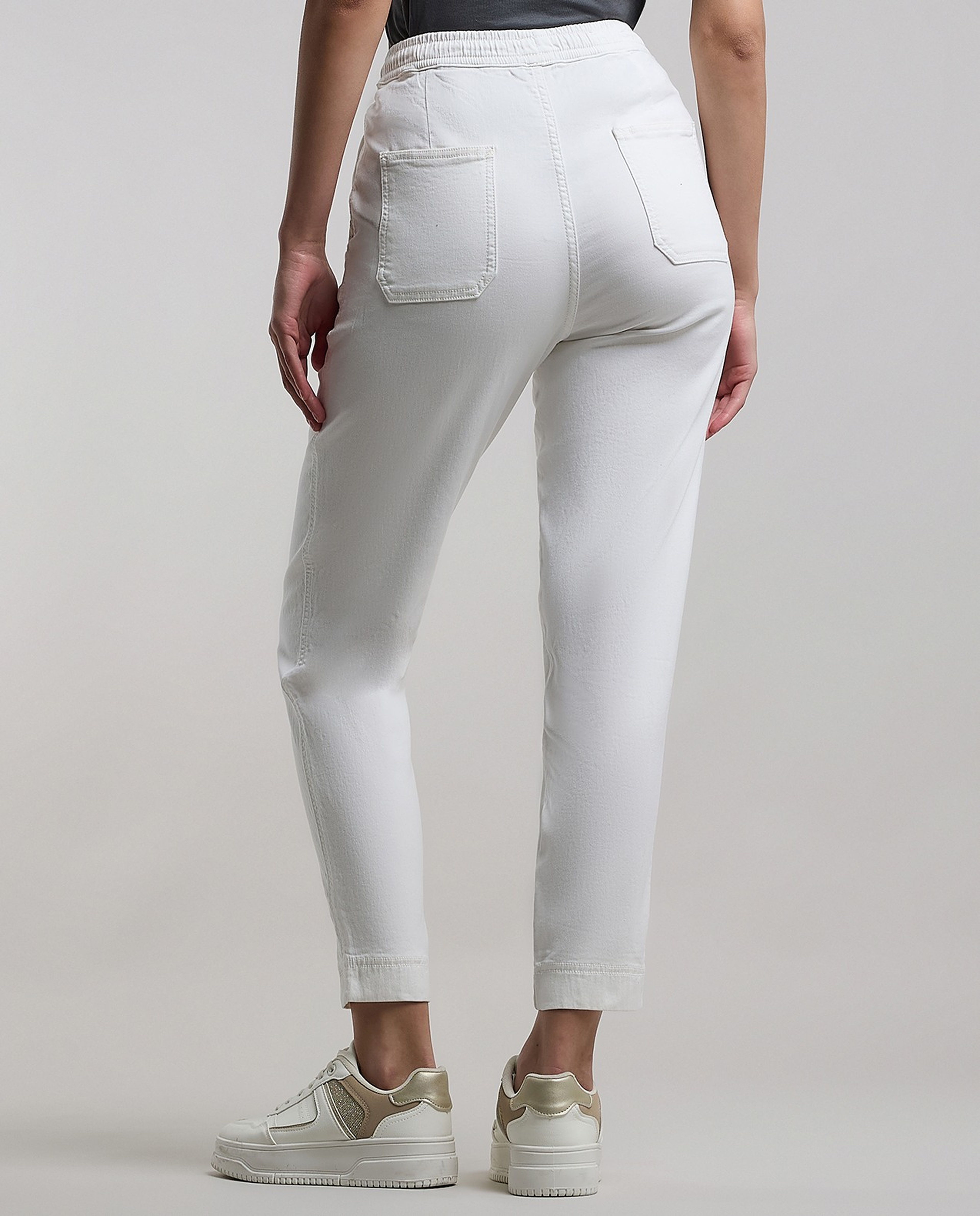 Solid Jeggings with Elastic Waist