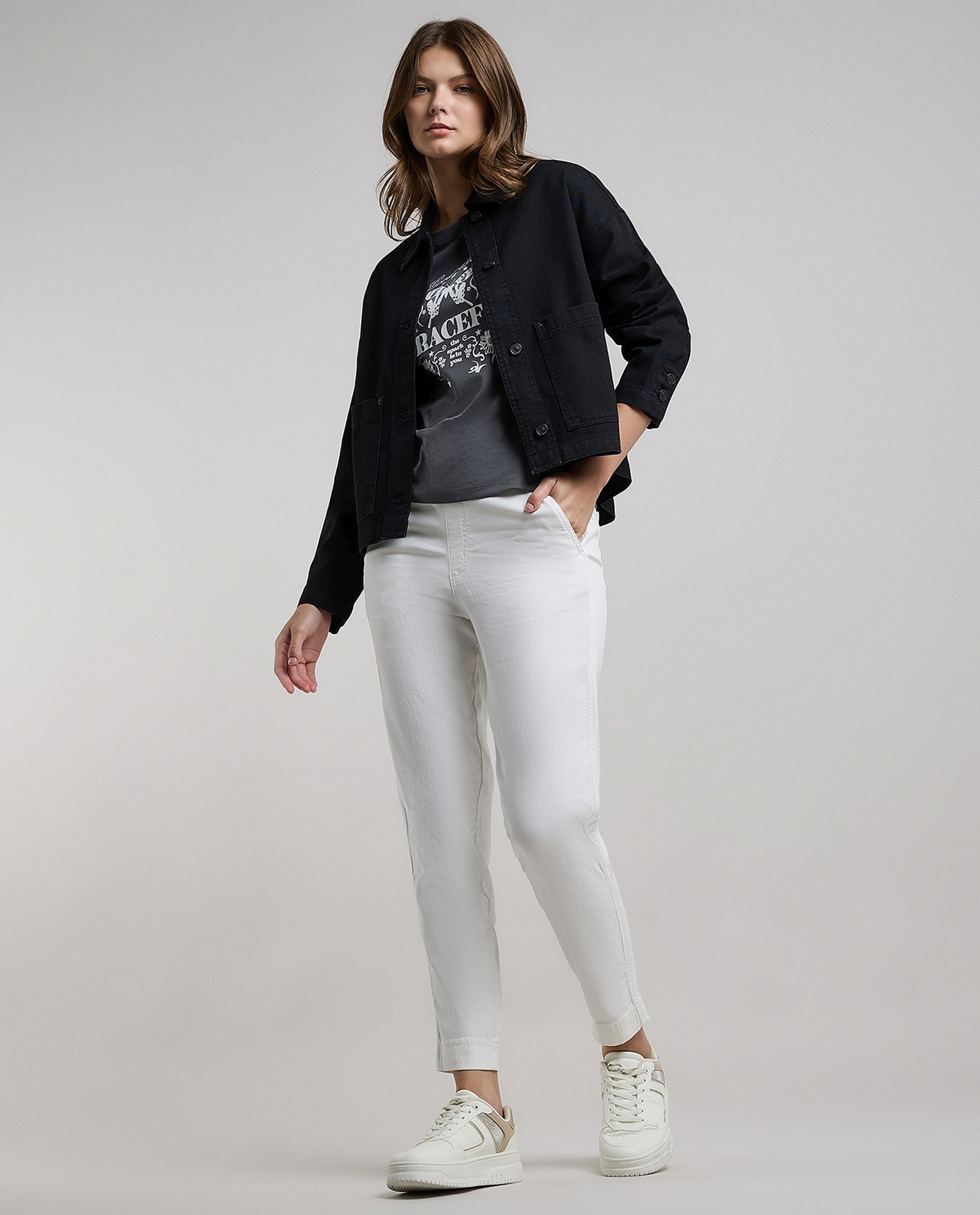 Solid Jeggings with Elastic Waist