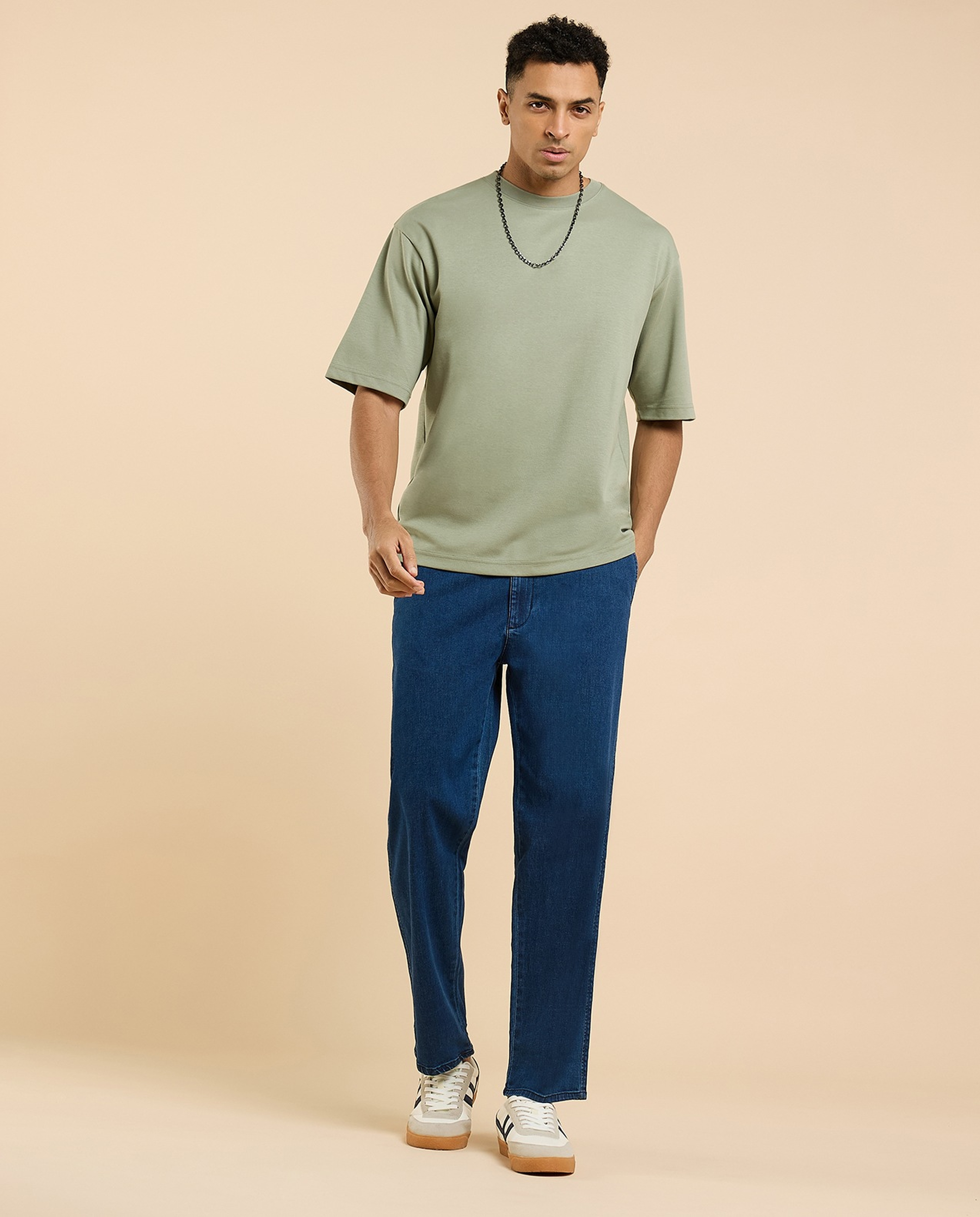 Solid T-Shirt with Crew Neck and Short Sleeves