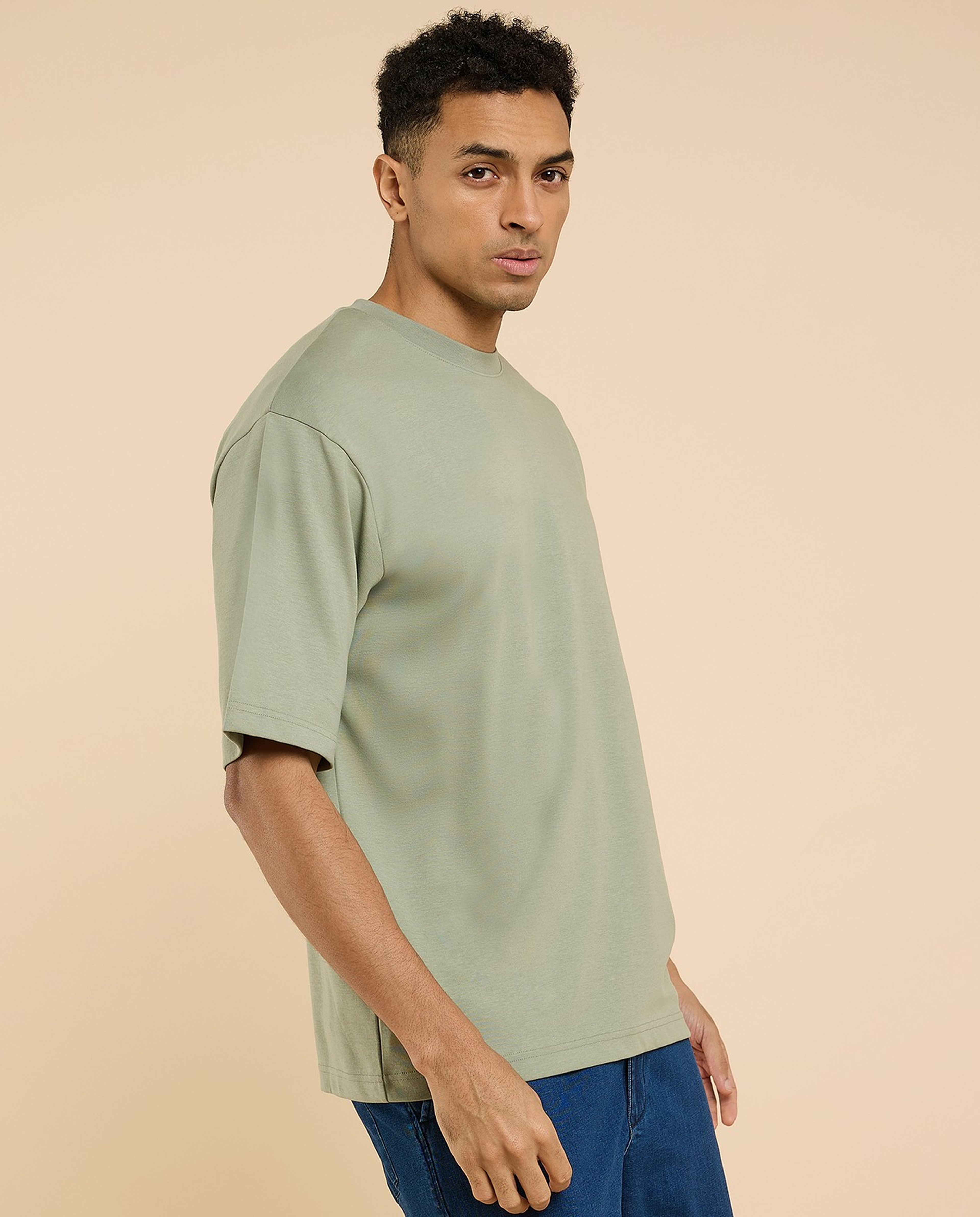 Solid T-Shirt with Crew Neck and Short Sleeves