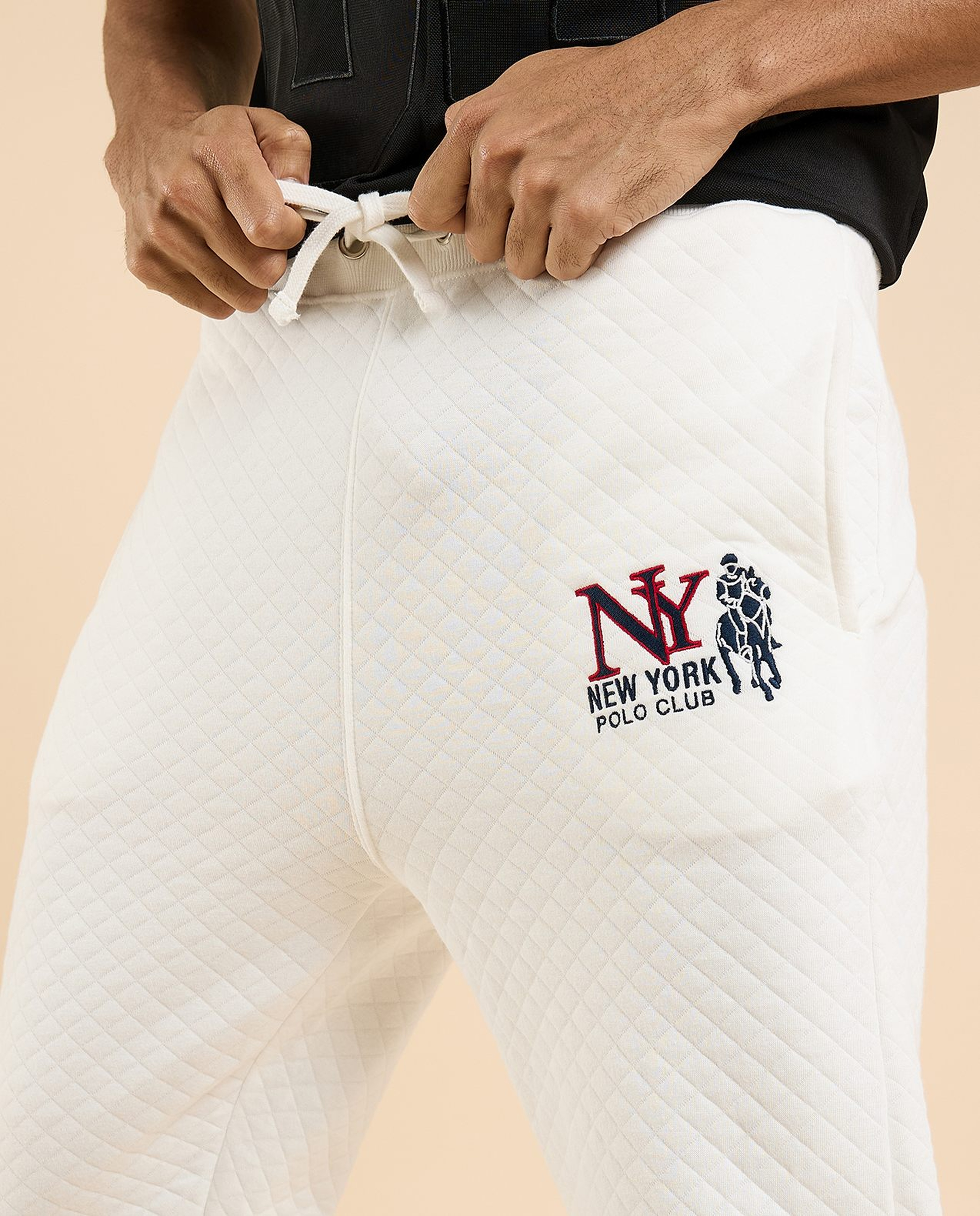 Quilted Joggers with Drawstring Waist