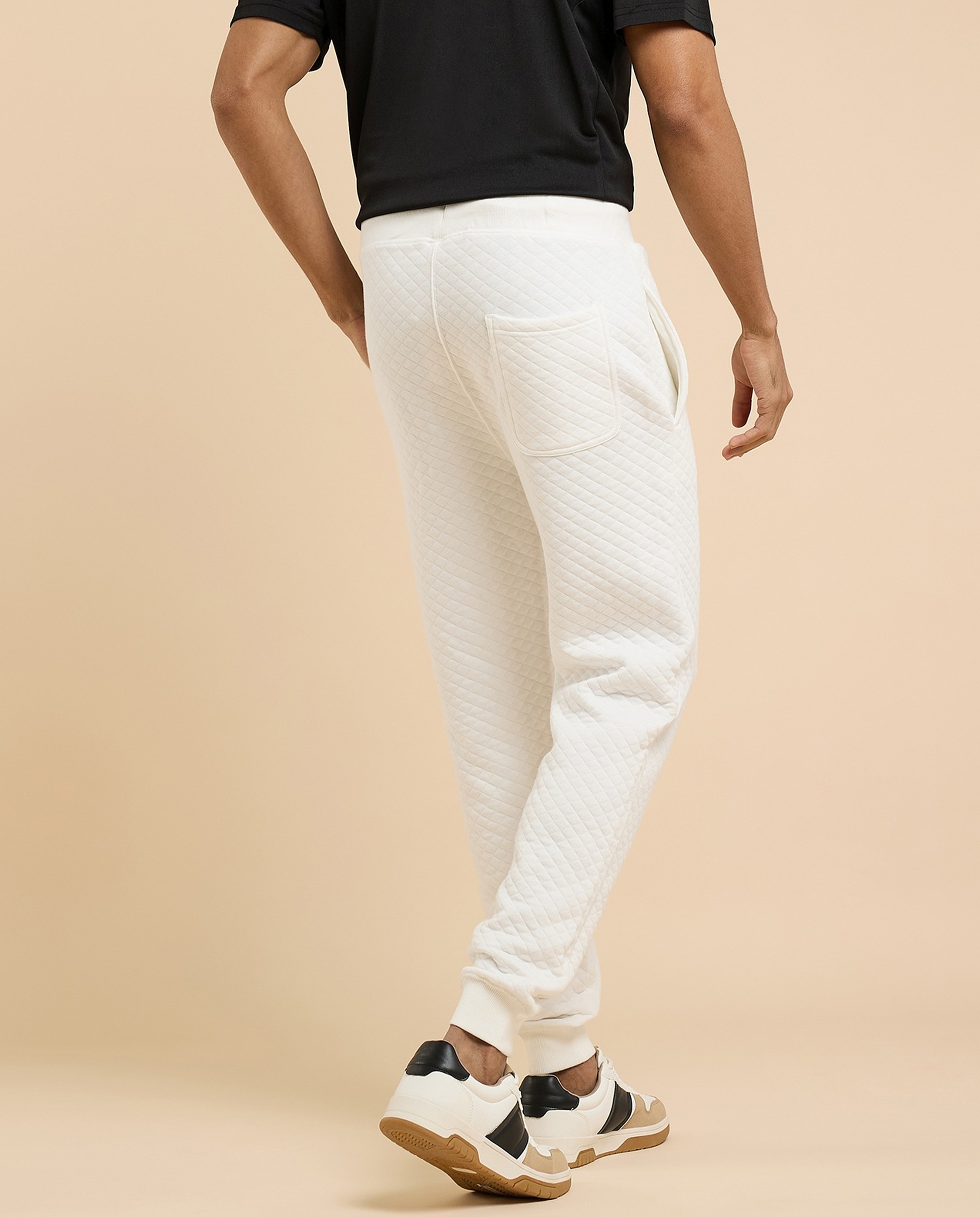 Quilted Joggers with Drawstring Waist