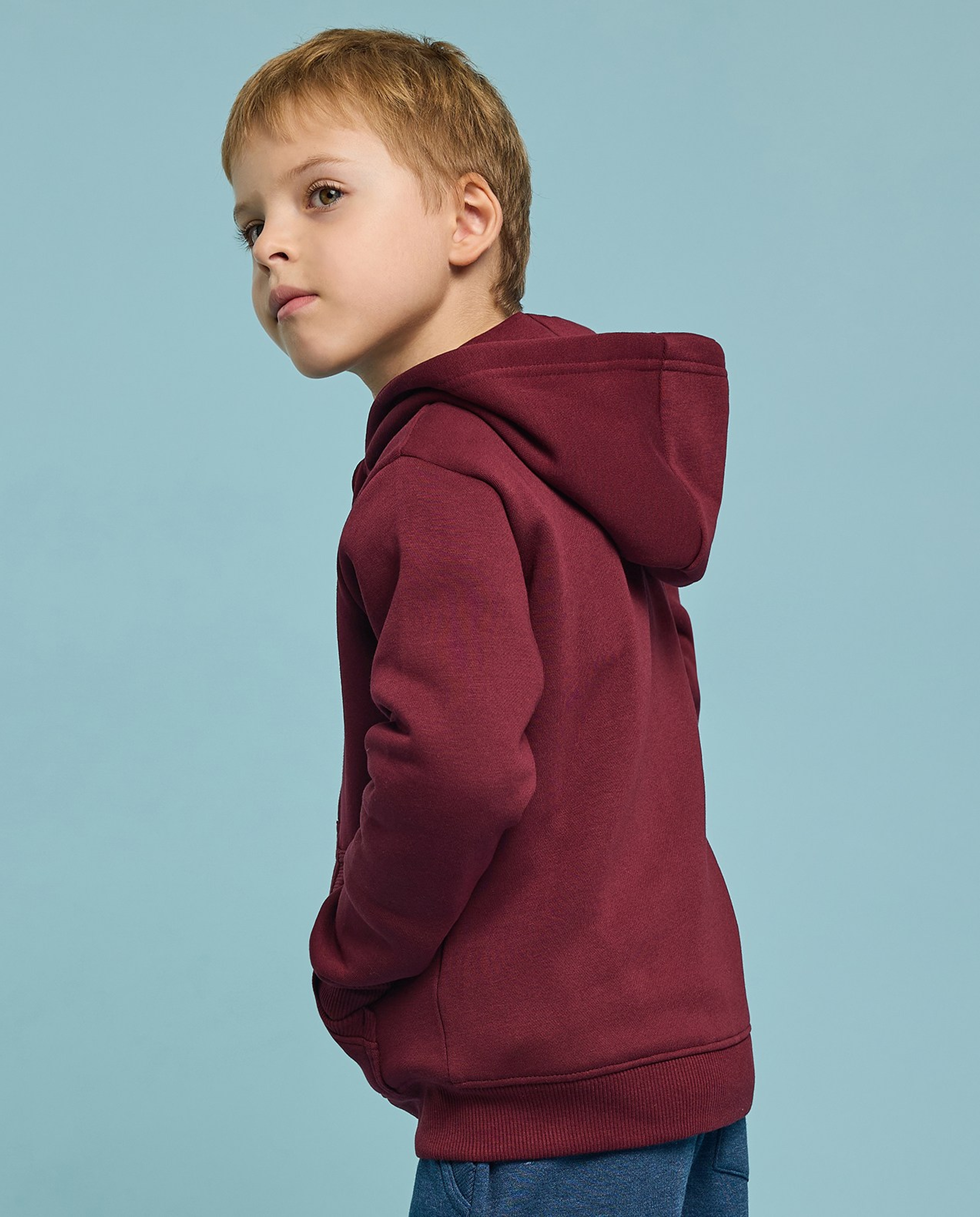 Printed Hooded Jacket with Zipper Closure