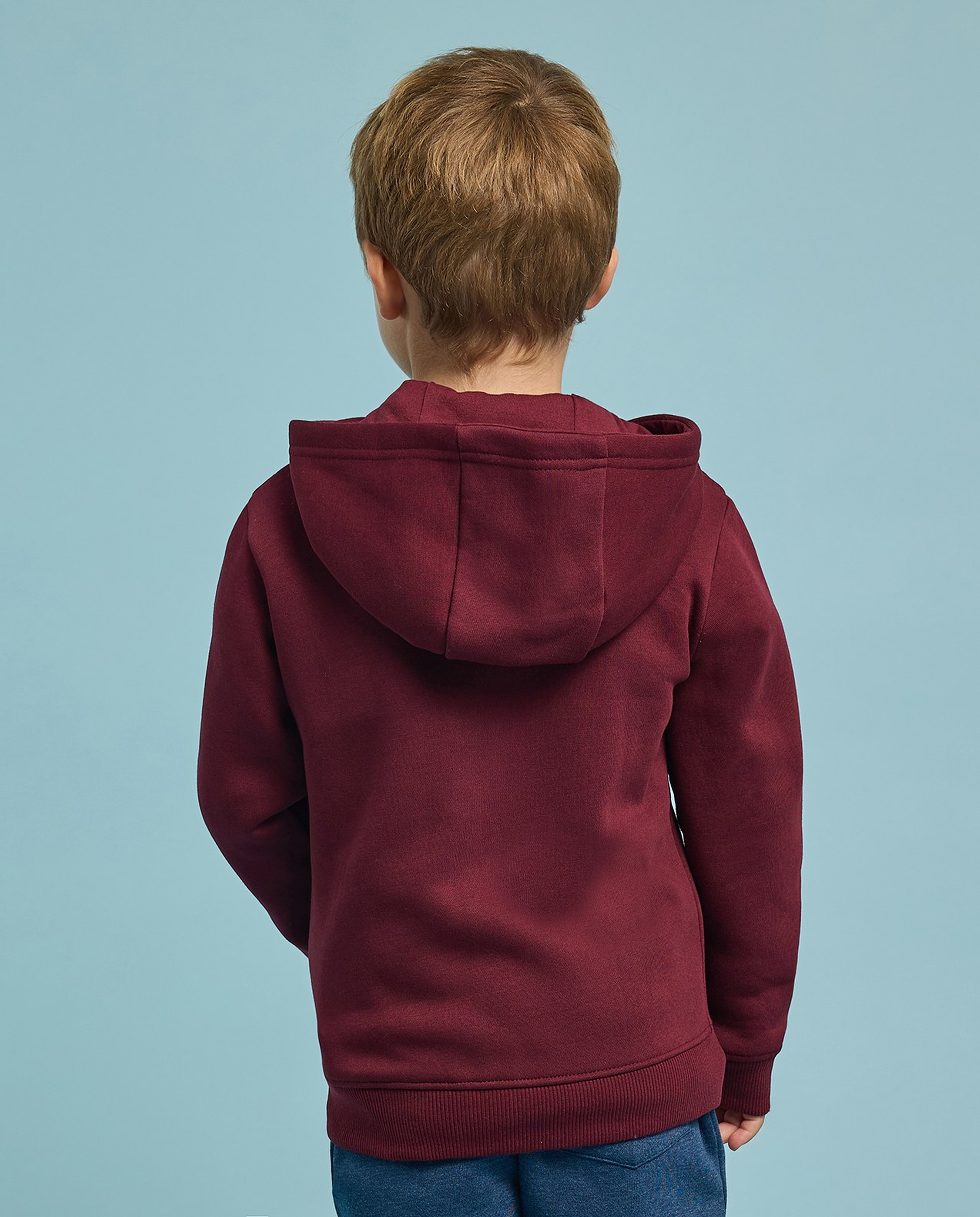 Printed Hooded Jacket with Zipper Closure