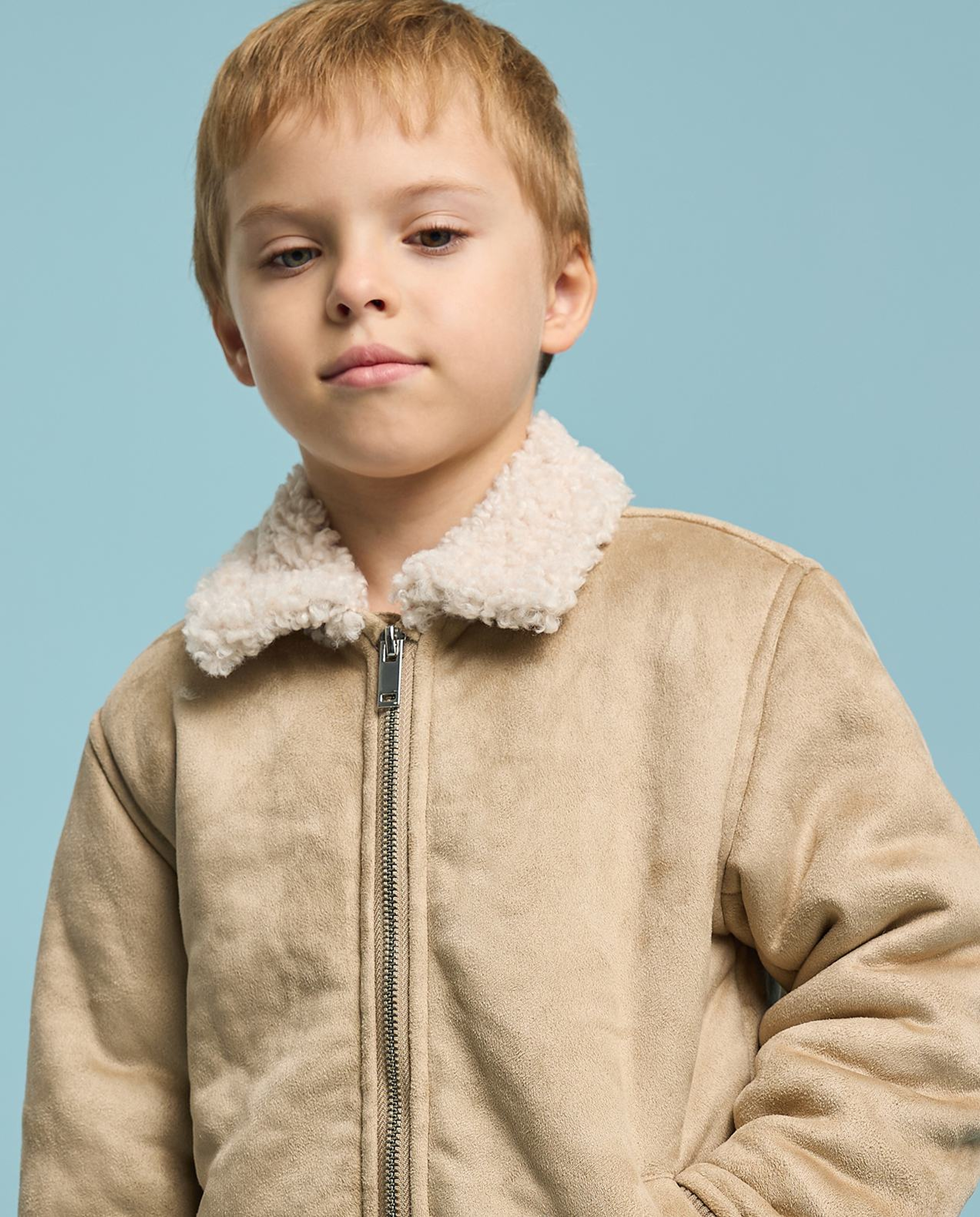 Textured Jacket with Button Closure