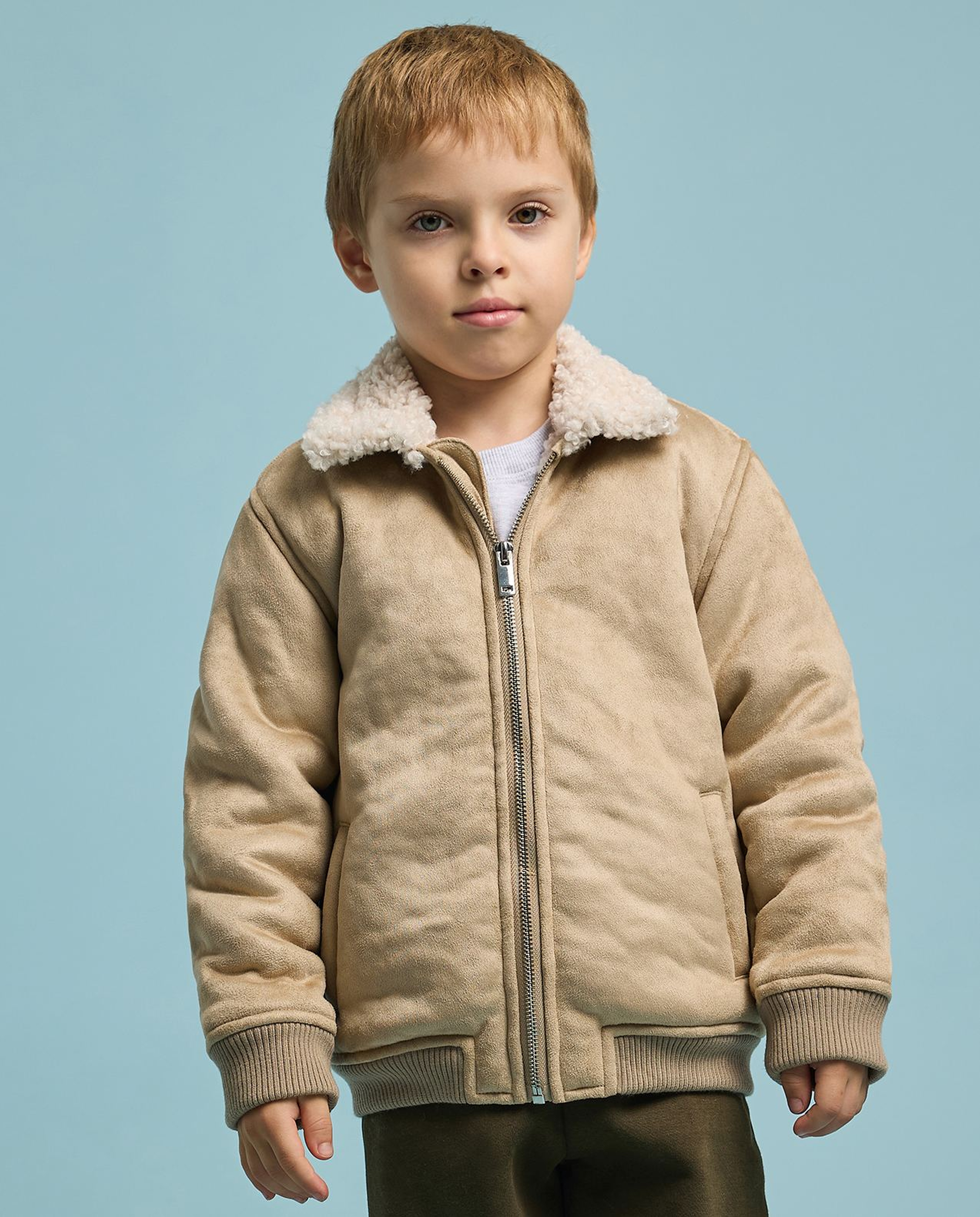 Textured Jacket with Button Closure