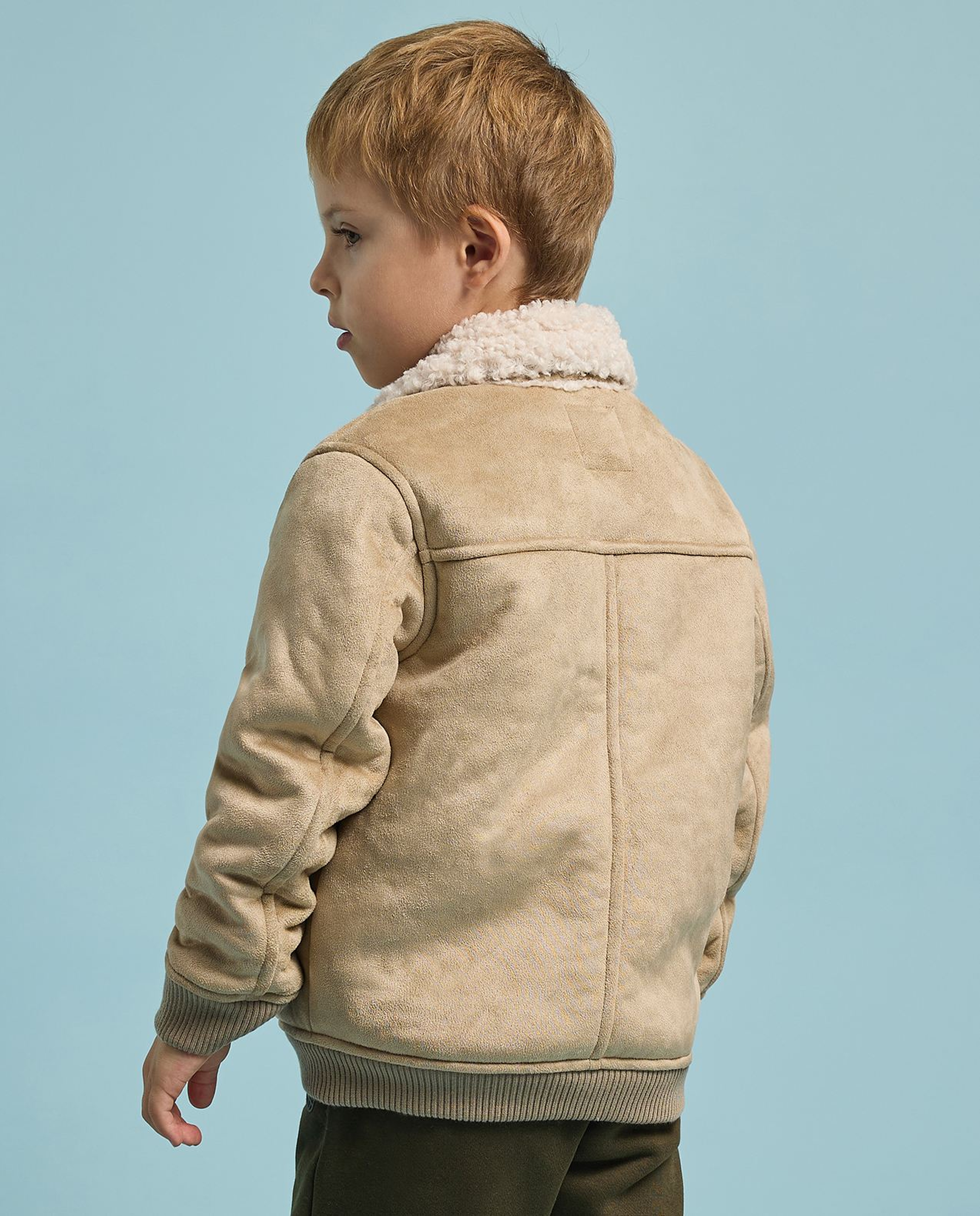 Textured Jacket with Button Closure